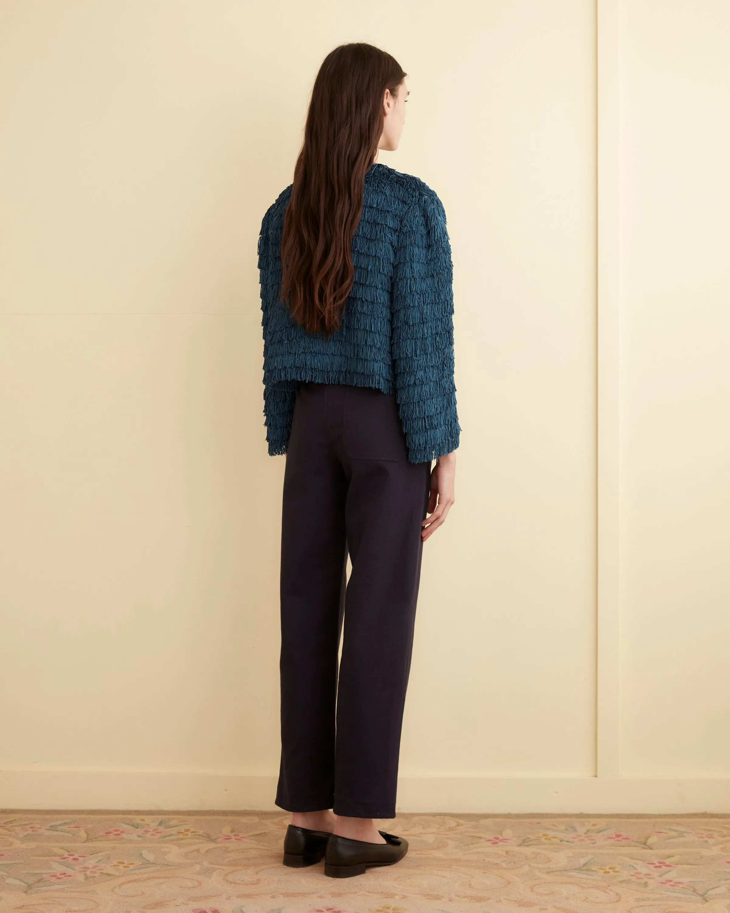 Bombard Fringe Long Sleeve Top - Petrol sold by BODE product image thumbnail 3