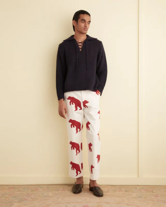 Bear Appliqué Trousers sold by BODE