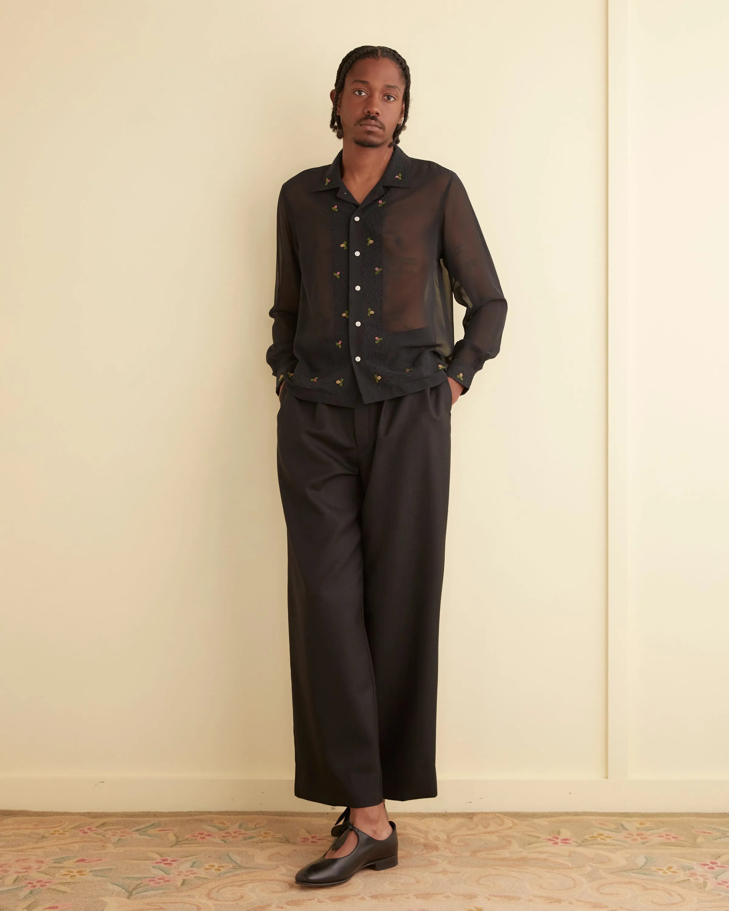 Beaded Framboise Long Sleeve Shirt sold by BODE