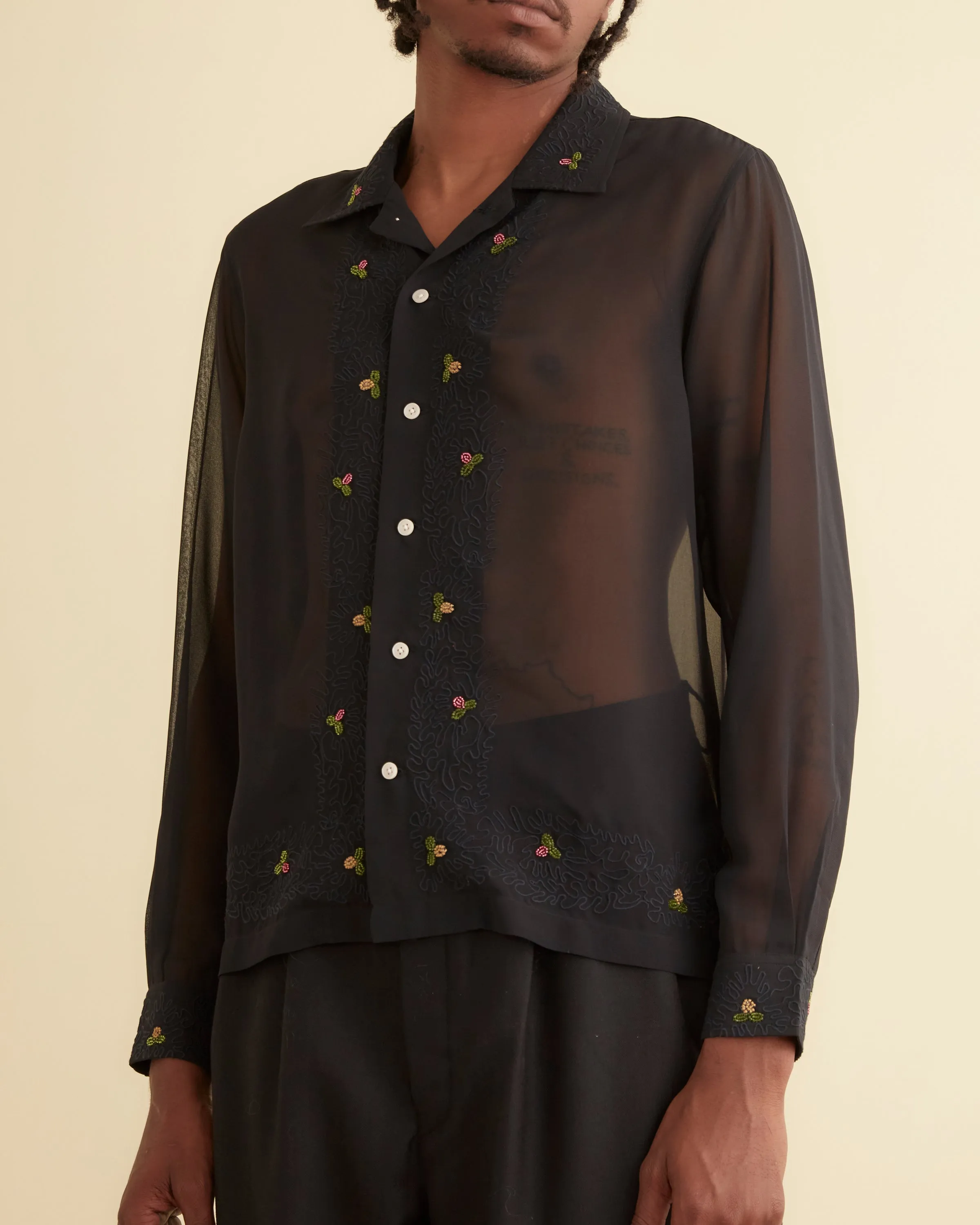Beaded Framboise Long Sleeve Shirt sold by BODE product image thumbnail 2