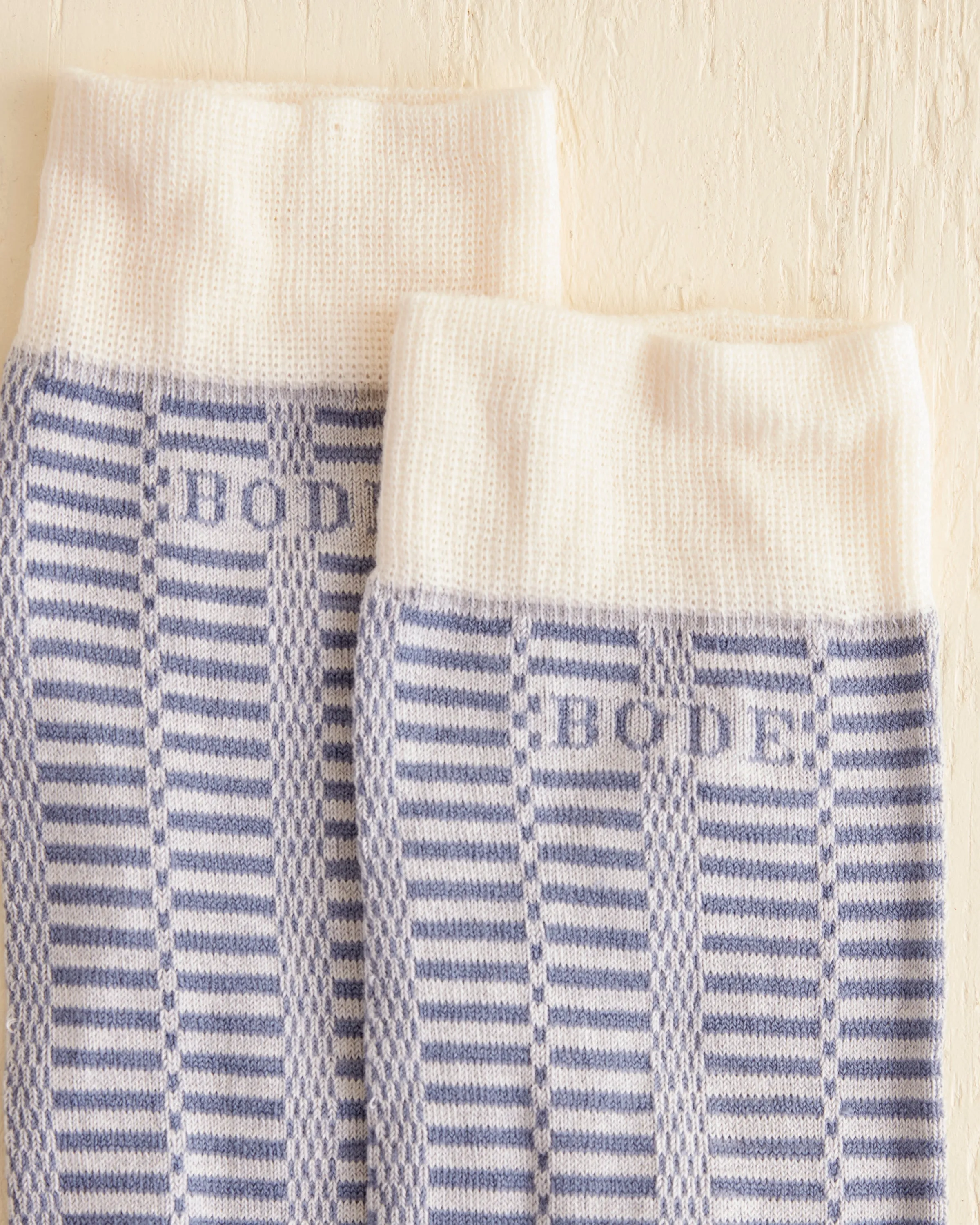 Micro Check Socks - Blue/Cream sold by BODE product image thumbnail 2