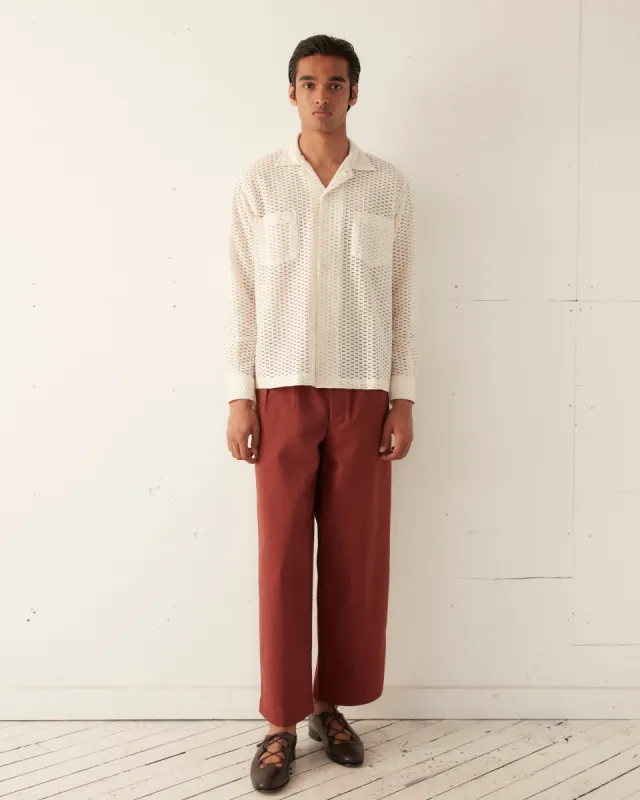 Sheer Brick Lace Long Sleeve Shirt made by BODE