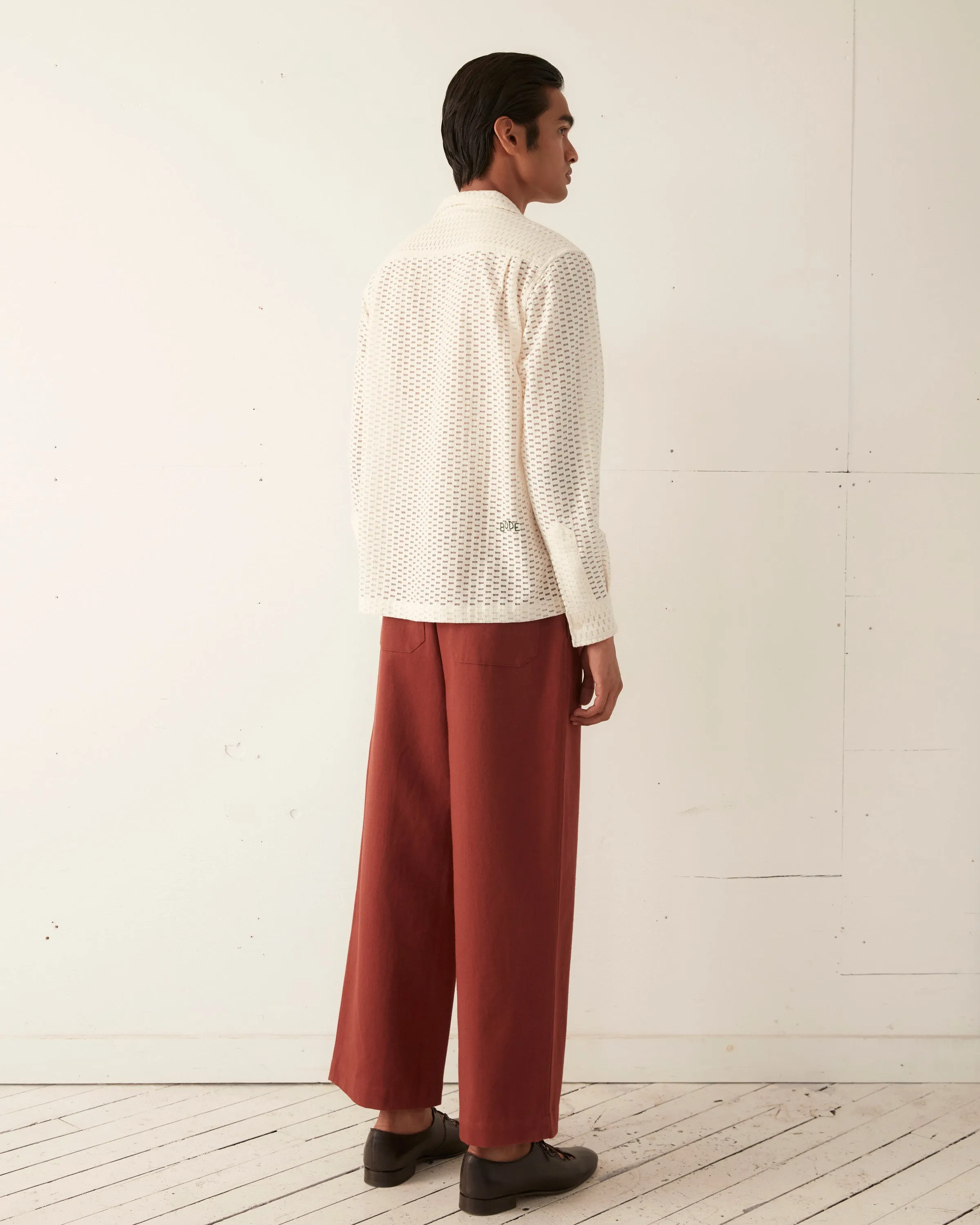 Sheer Brick Lace Long Sleeve Shirt sold by BODE product image thumbnail 4