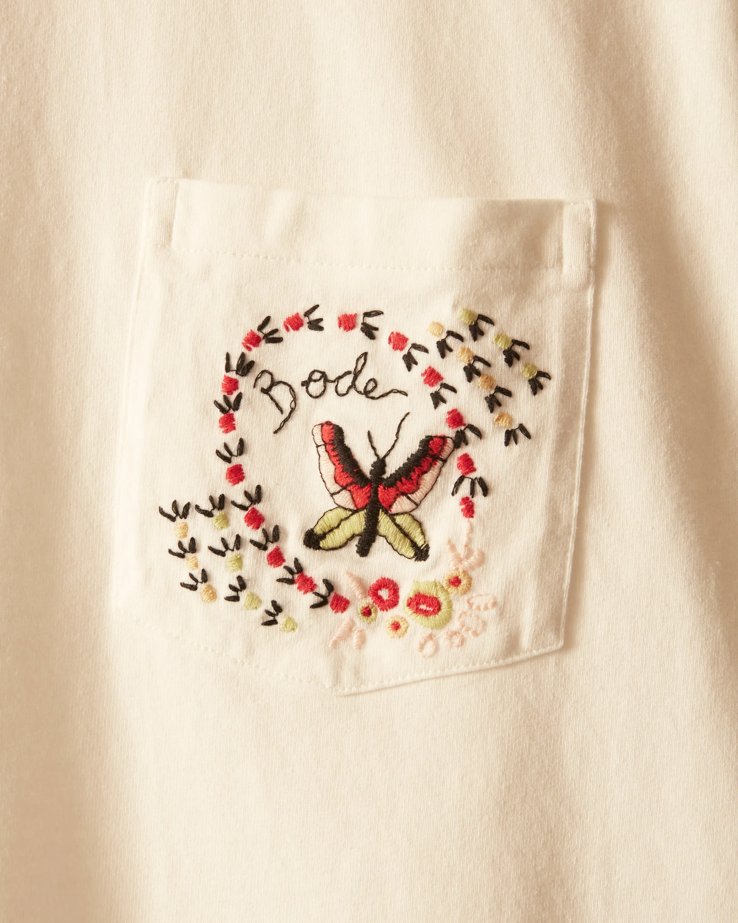 Leafwing Pocket Tee - White sold by BODE product image thumbnail 3