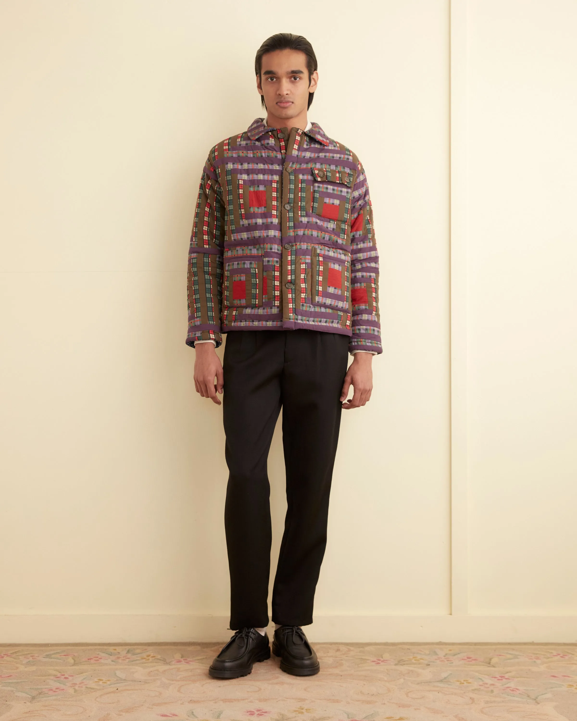 Plaid Log Cabin Quilt Jacket sold by BODE