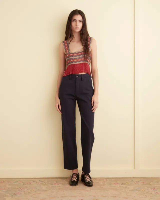 Poulin Fringe Top sold by BODE