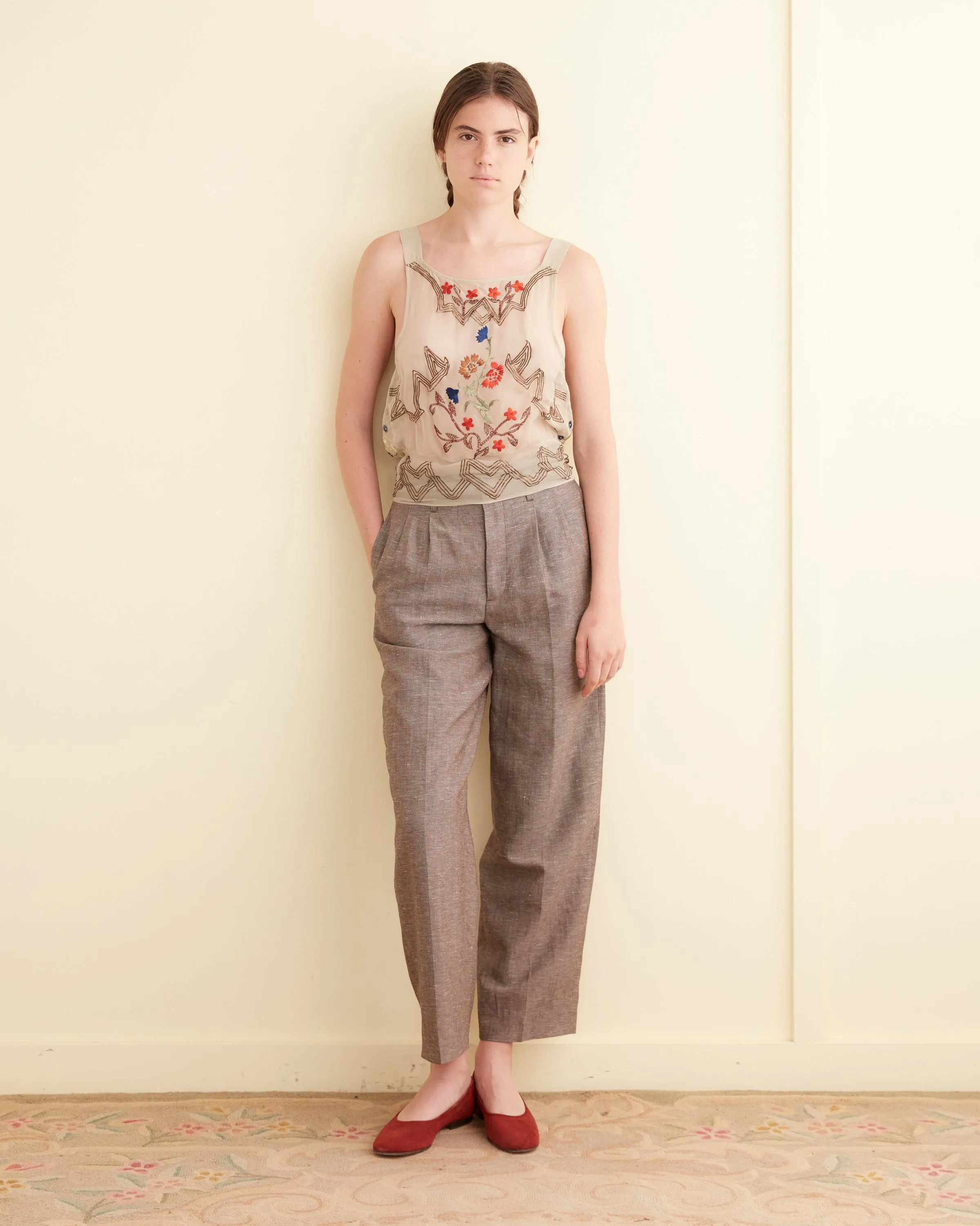 Embroidered Flower Study Top sold by BODE