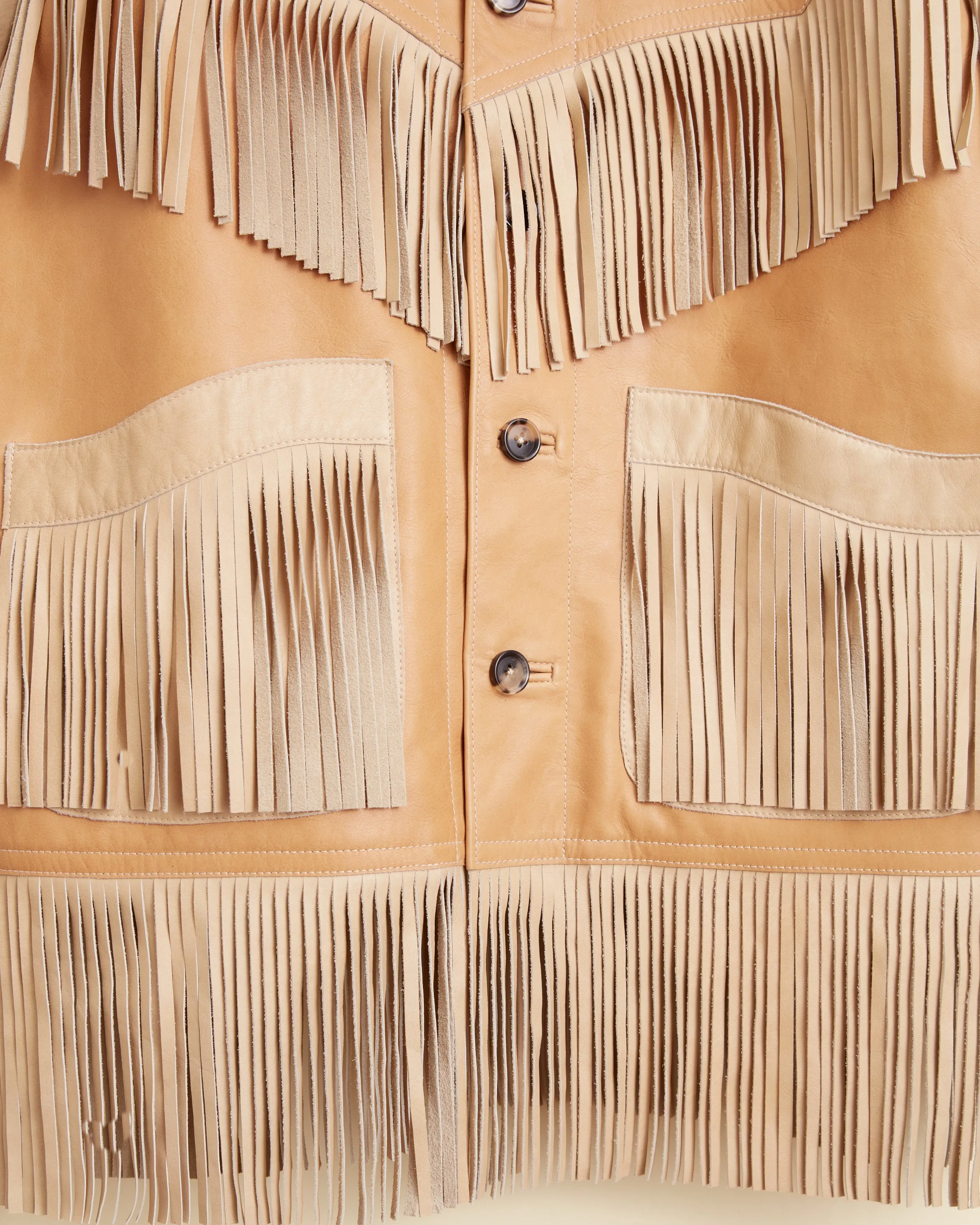 Duo Leather Fringe Jacket sold by BODE product image thumbnail 3