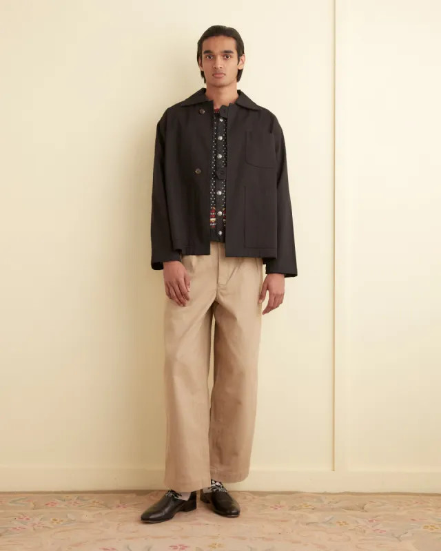 Twill Front Tab Jacket - Black sold by BODE