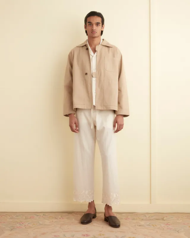 Twill Front Tab Jacket - Khaki sold by BODE