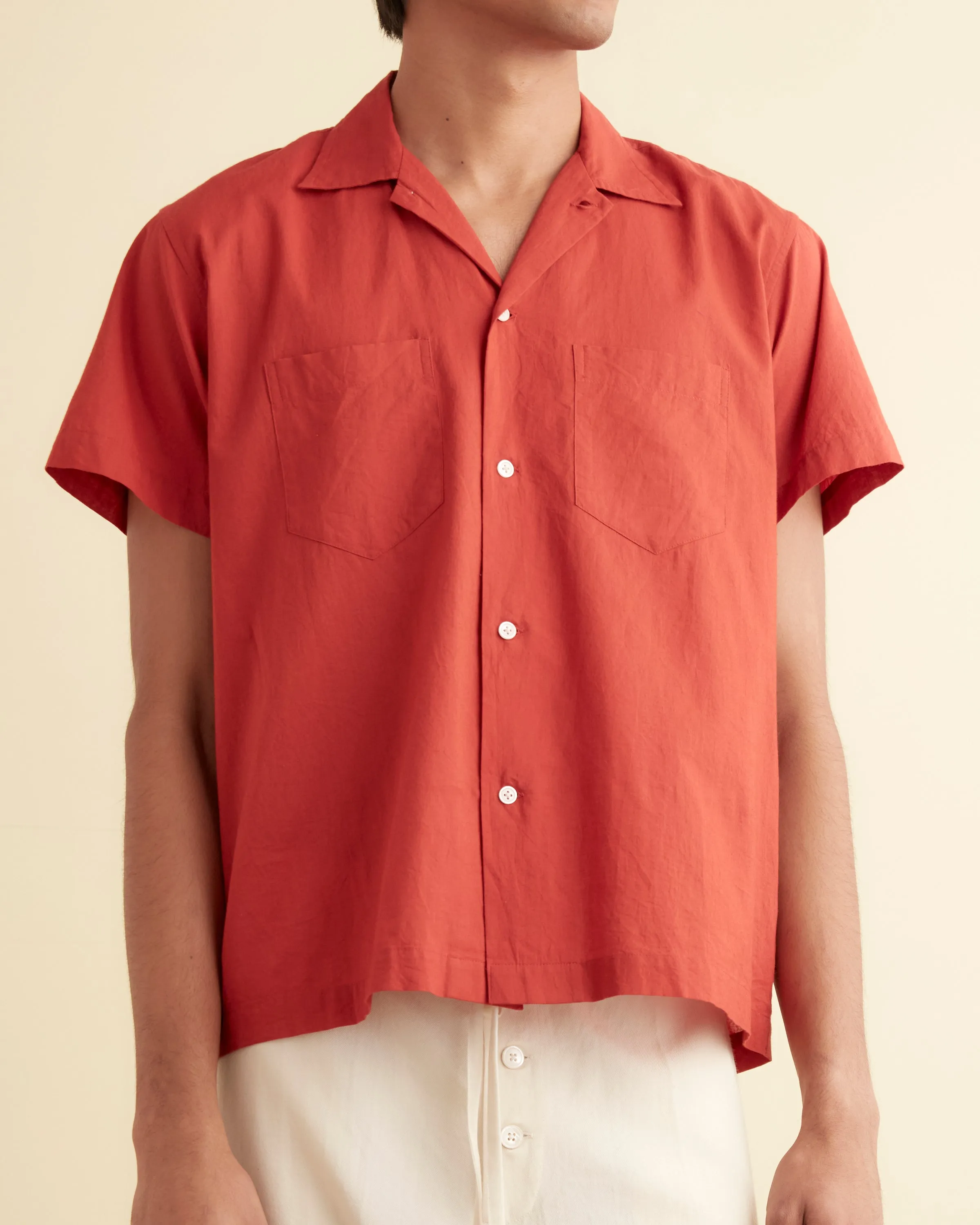 Voile Double Pocket Short Sleeve Shirt - Merlot sold by BODE product image thumbnail 2