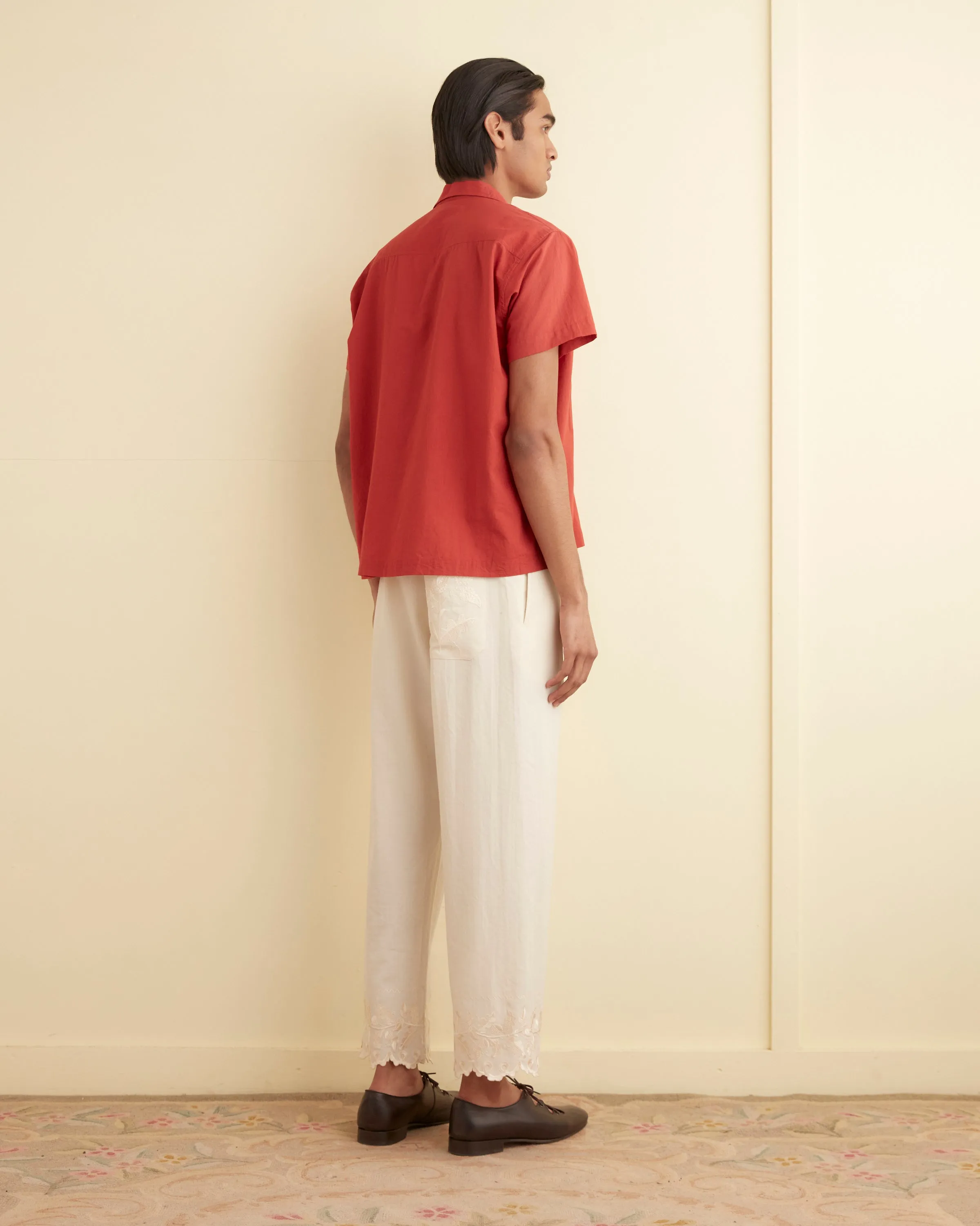 Voile Double Pocket Short Sleeve Shirt - Merlot sold by BODE product image thumbnail 3