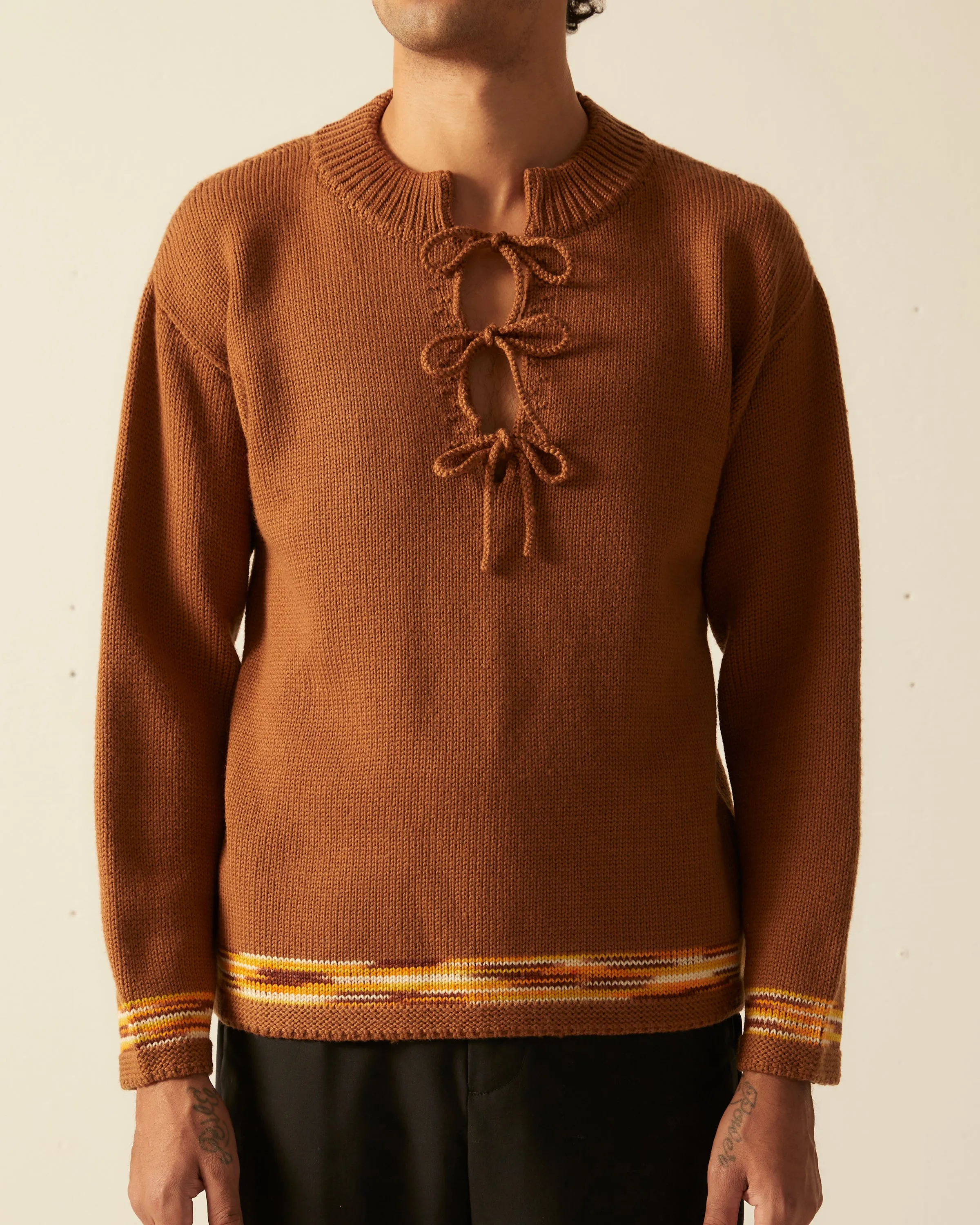 Edge Trim Pullover - Brown sold by BODE product image thumbnail 2