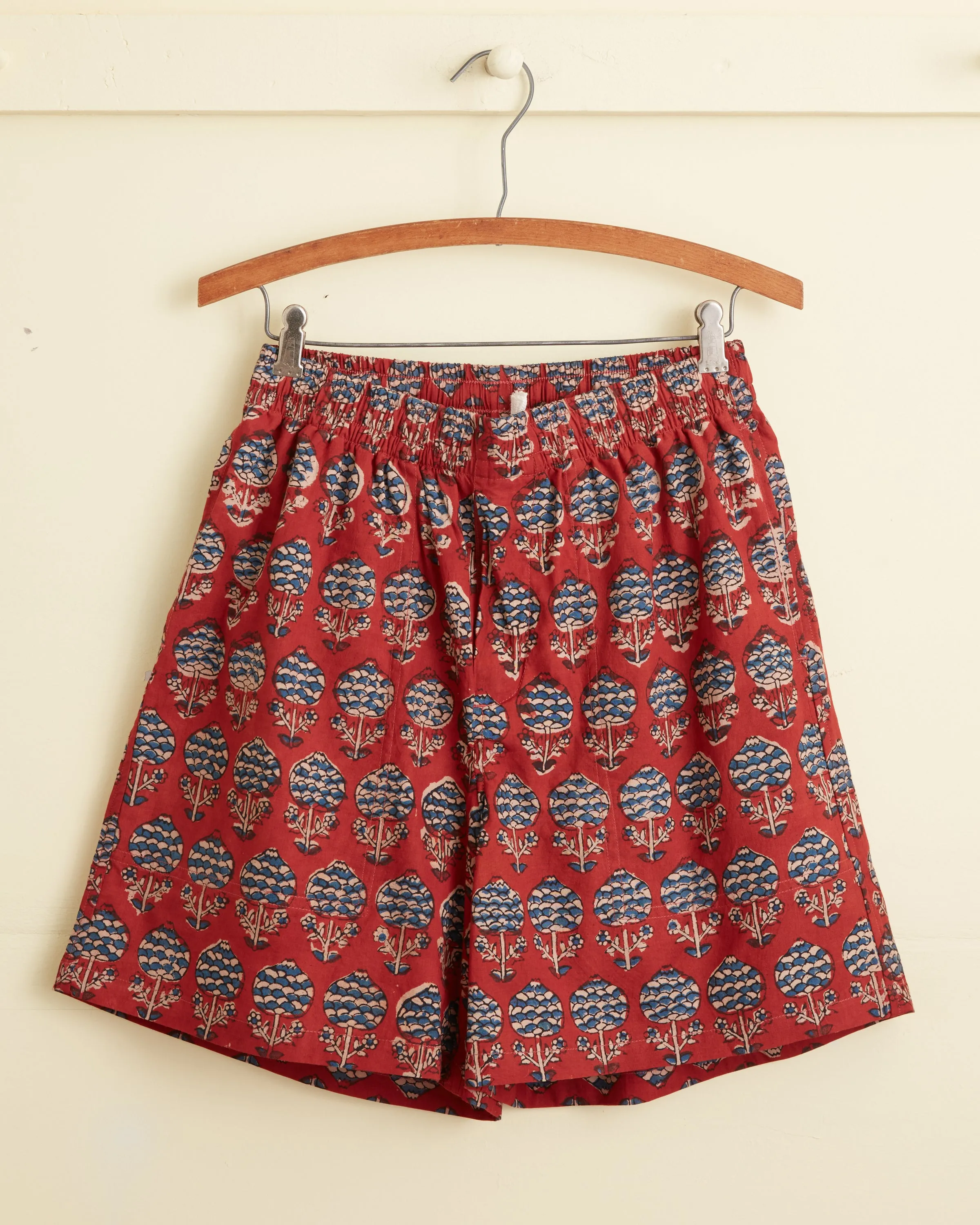 Dahlia Block Print Rugby Shorts sold by BODE