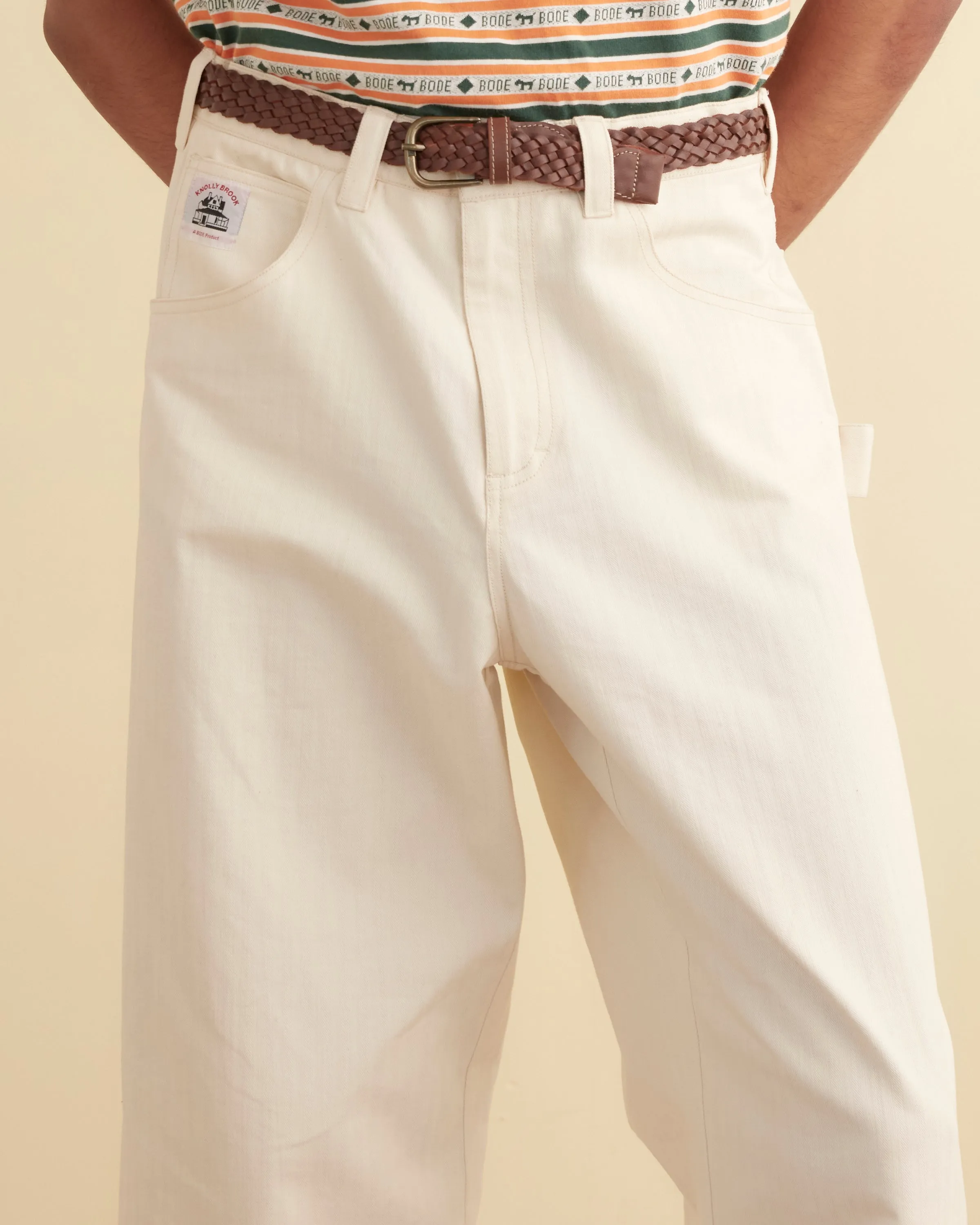 Herringbone Knolly Brook Trousers - White sold by BODE product image thumbnail 2