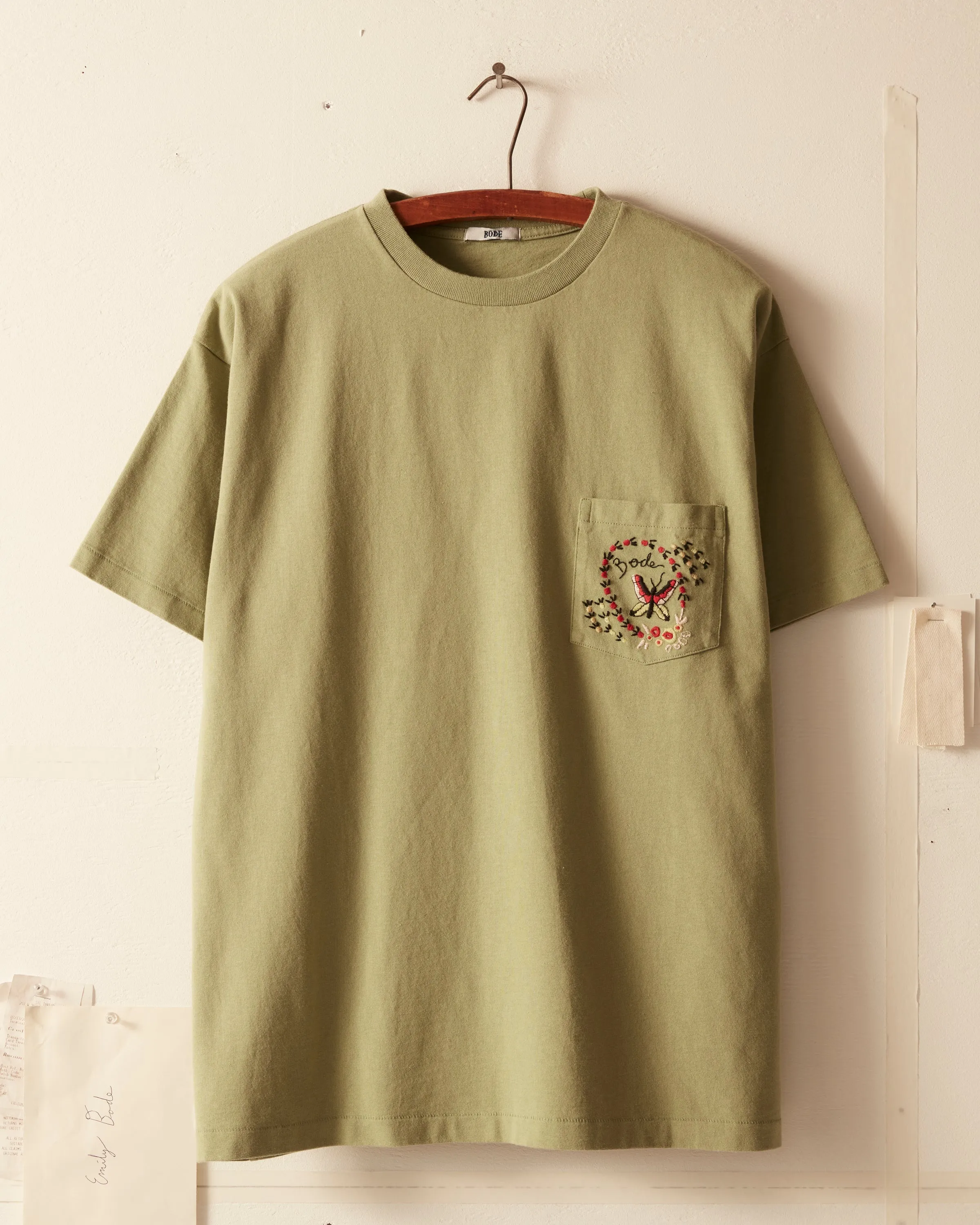 Leafwing Pocket Tee - Mint sold by BODE