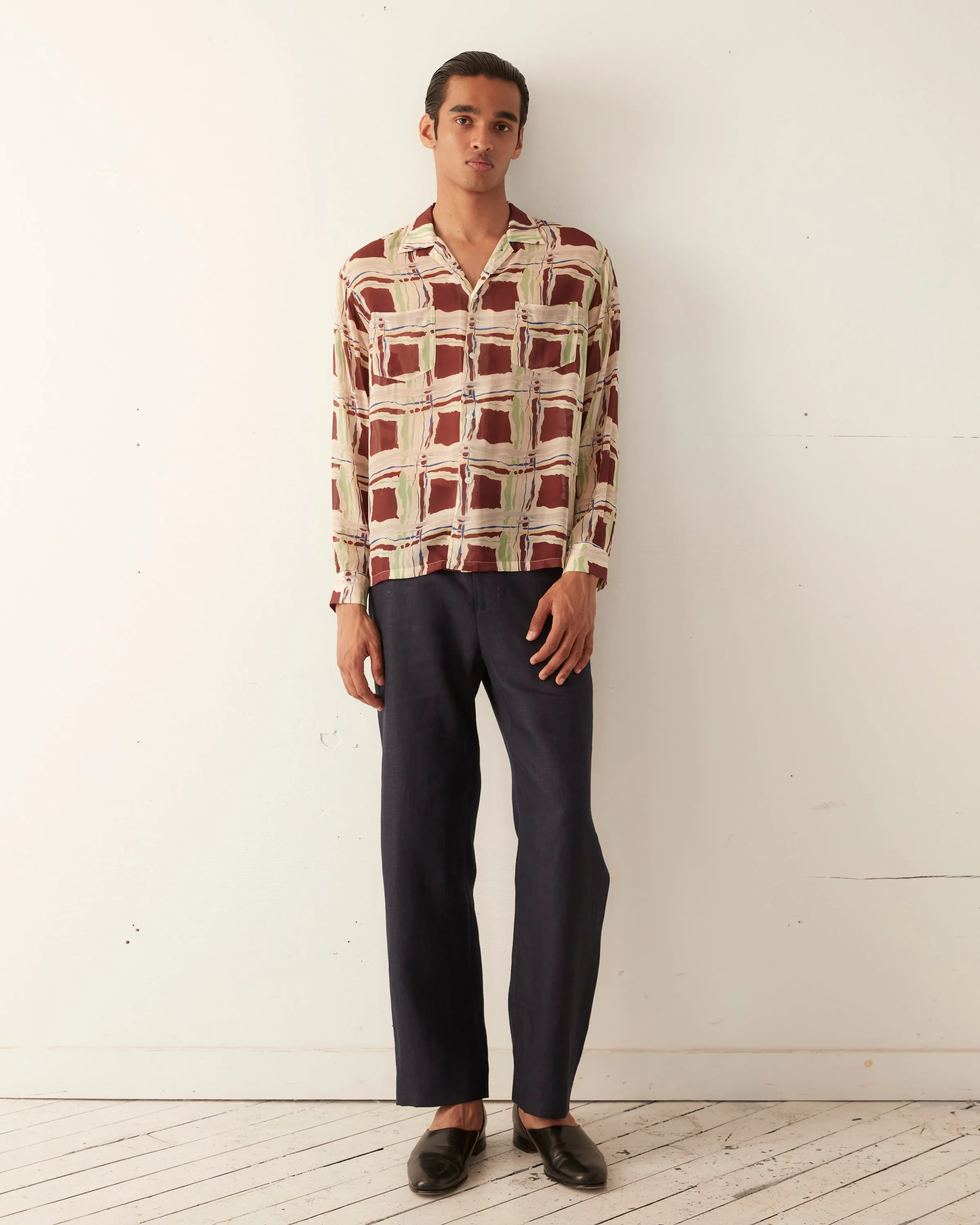 Ripple Plaid Long Sleeve Shirt sold by BODE