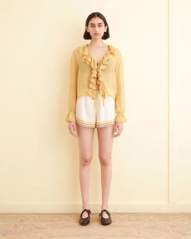Flounce Blouse - Ocre sold by BODE