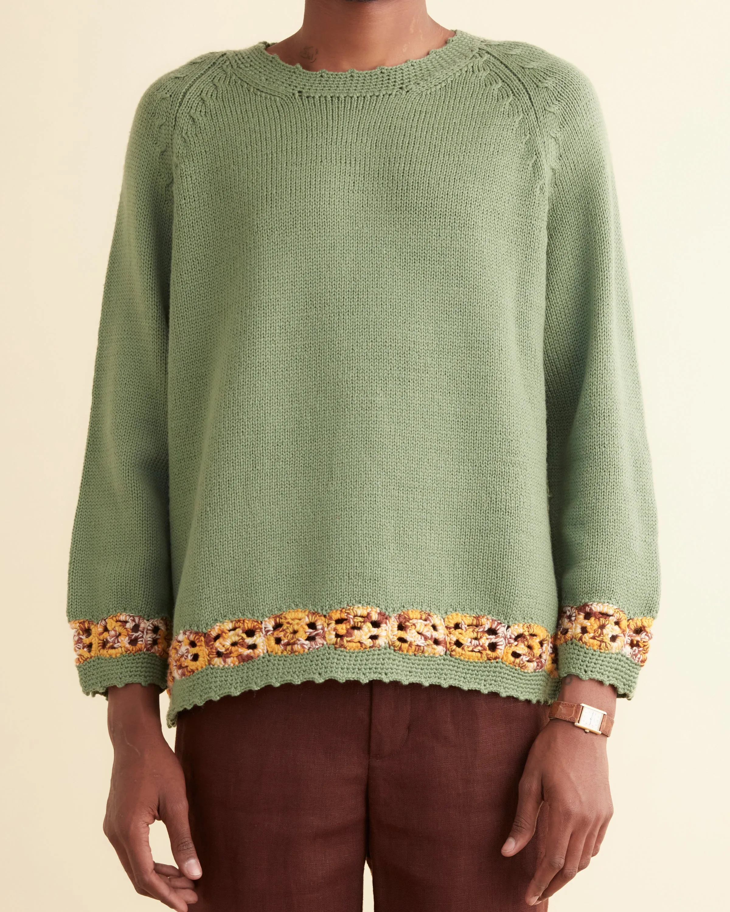 Daisy Garland Sweater - Green sold by BODE product image thumbnail 2