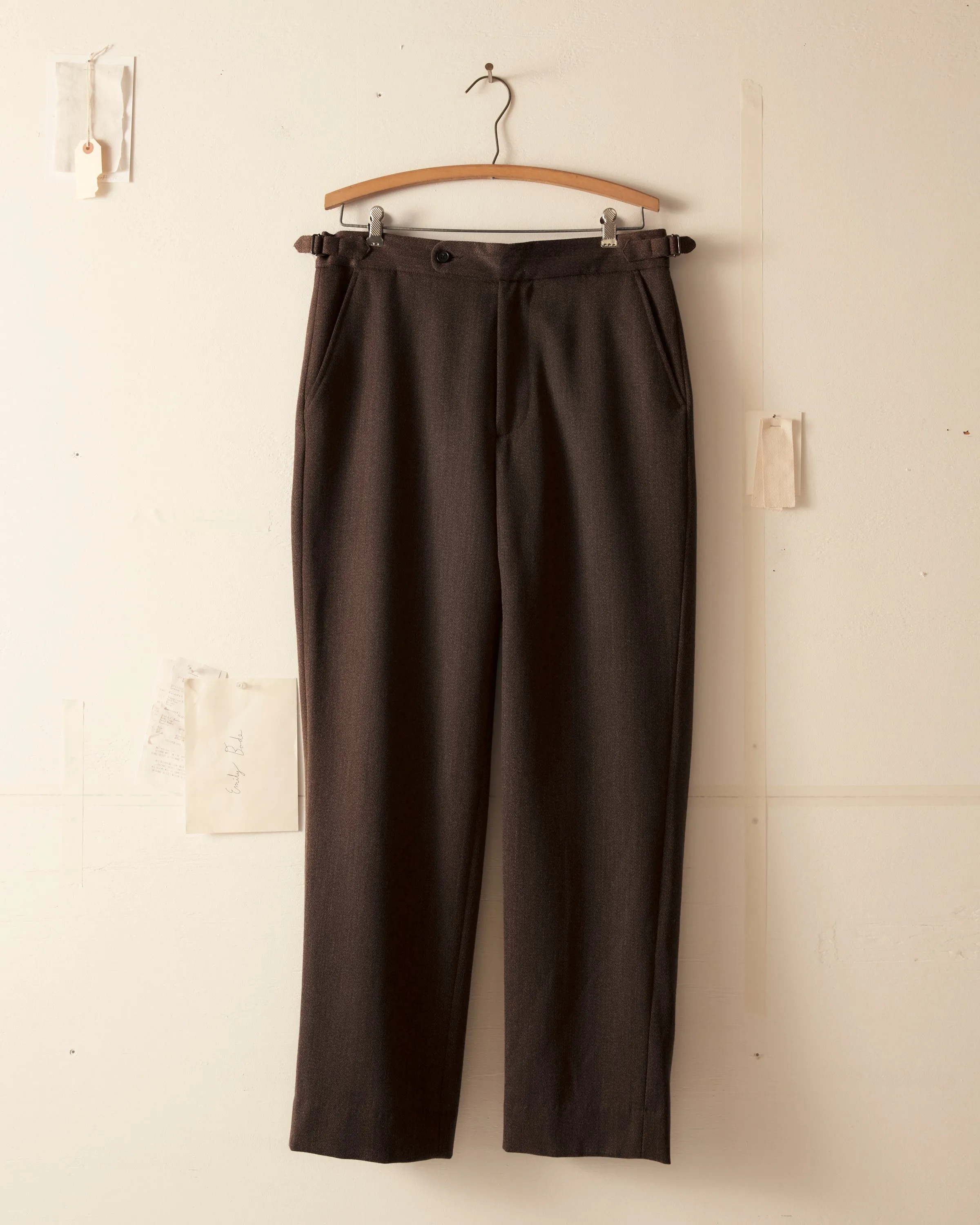 Twill Side Buckle Trousers - Black sold by BODE