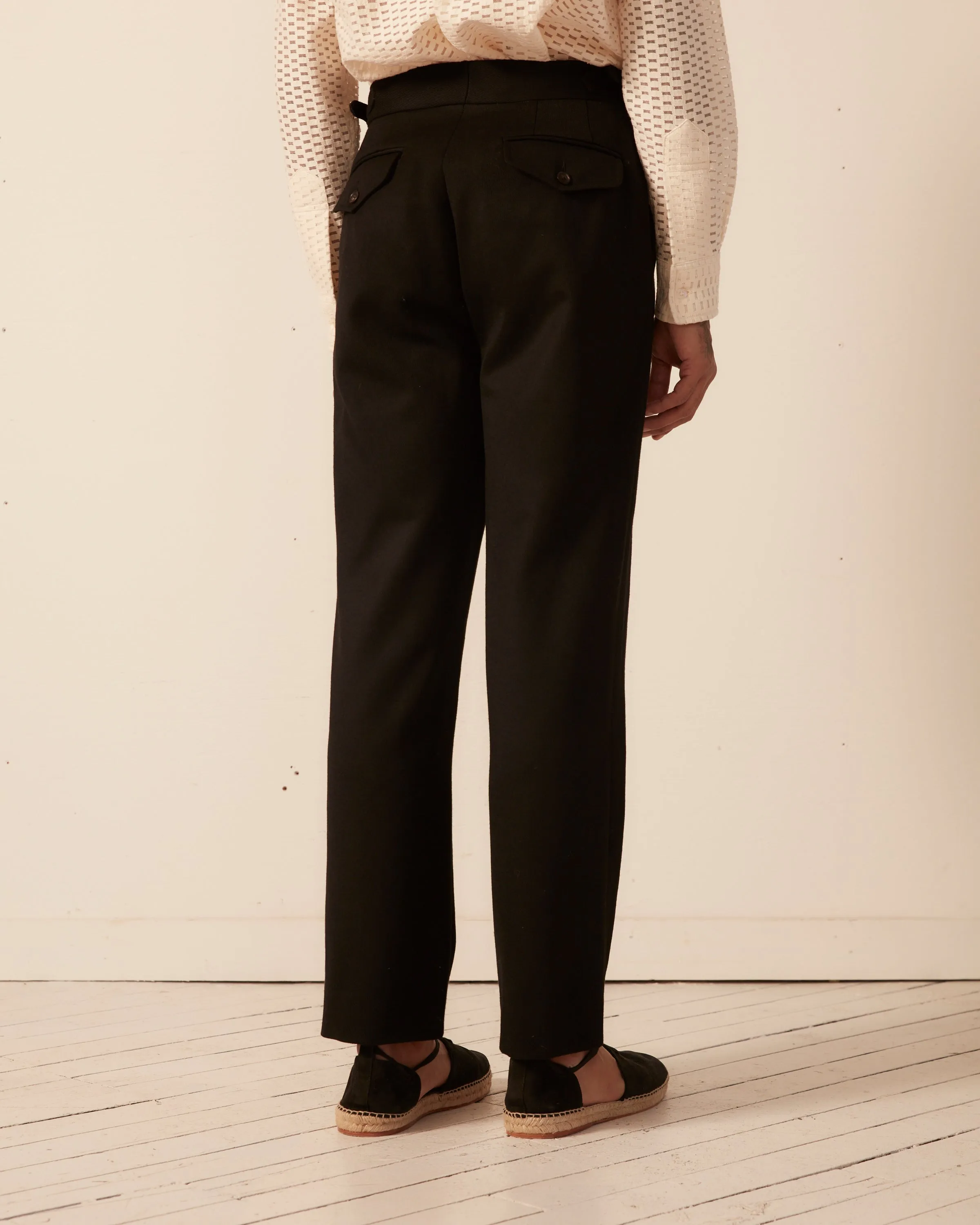 Twill Side Buckle Trousers - Black sold by BODE product image thumbnail 5