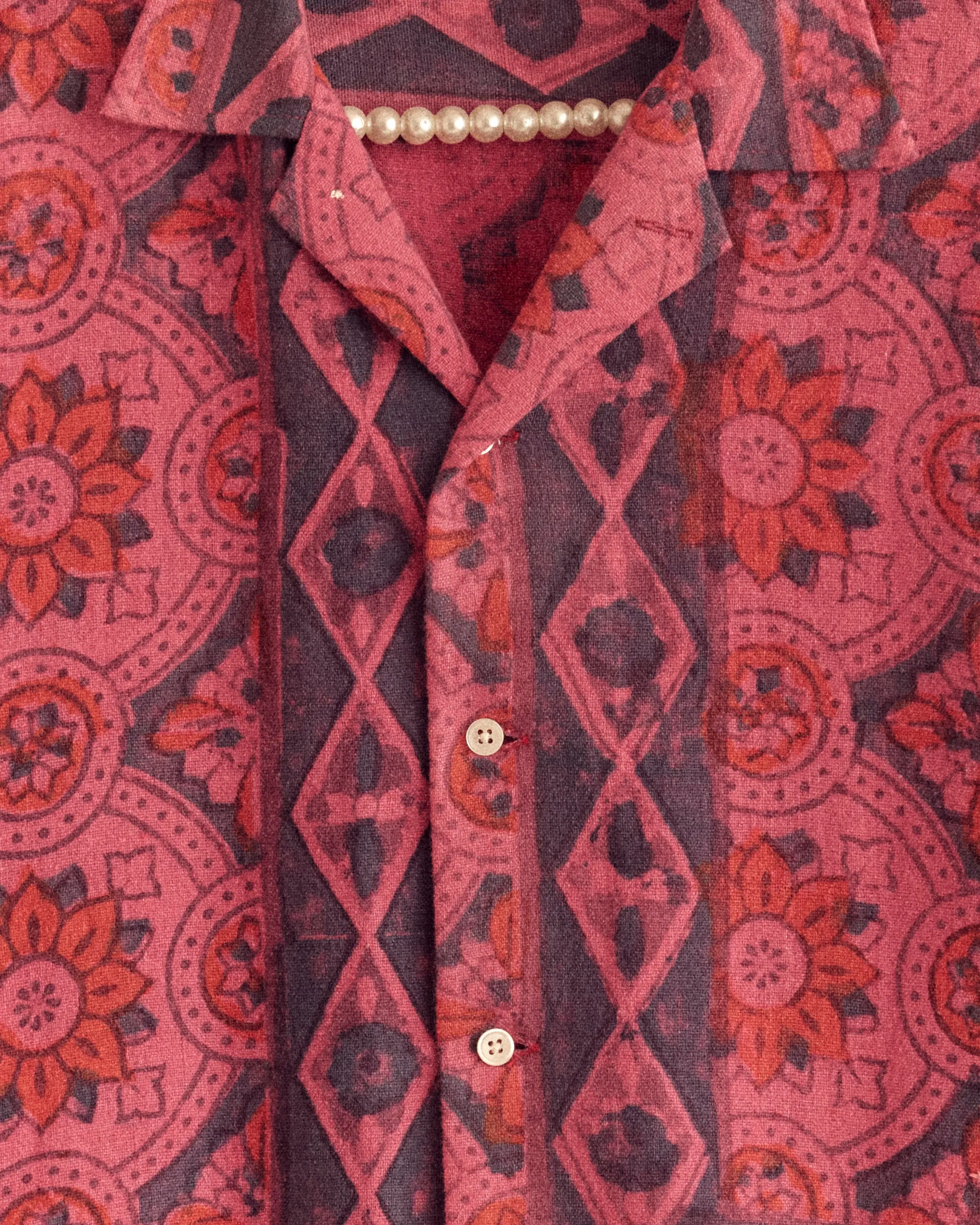 Fuchsia Print Long Sleeve Shirt - M/L sold by BODE product image thumbnail 3