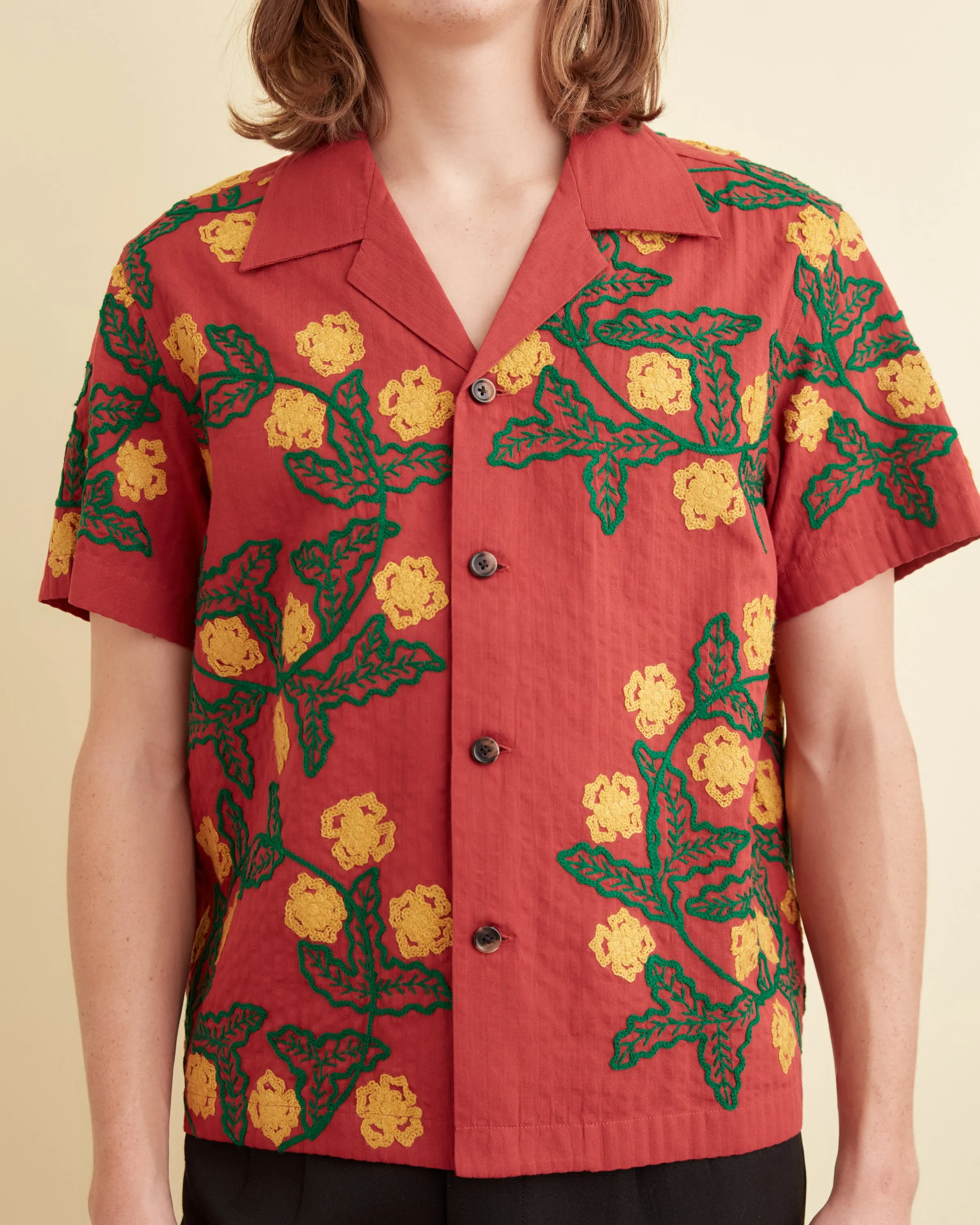 Marigold Wreath Short Sleeve Shirt sold by BODE product image thumbnail 2