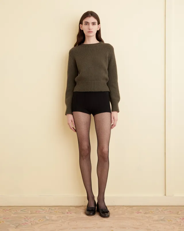 Shore Crewneck - Olive sold by BODE