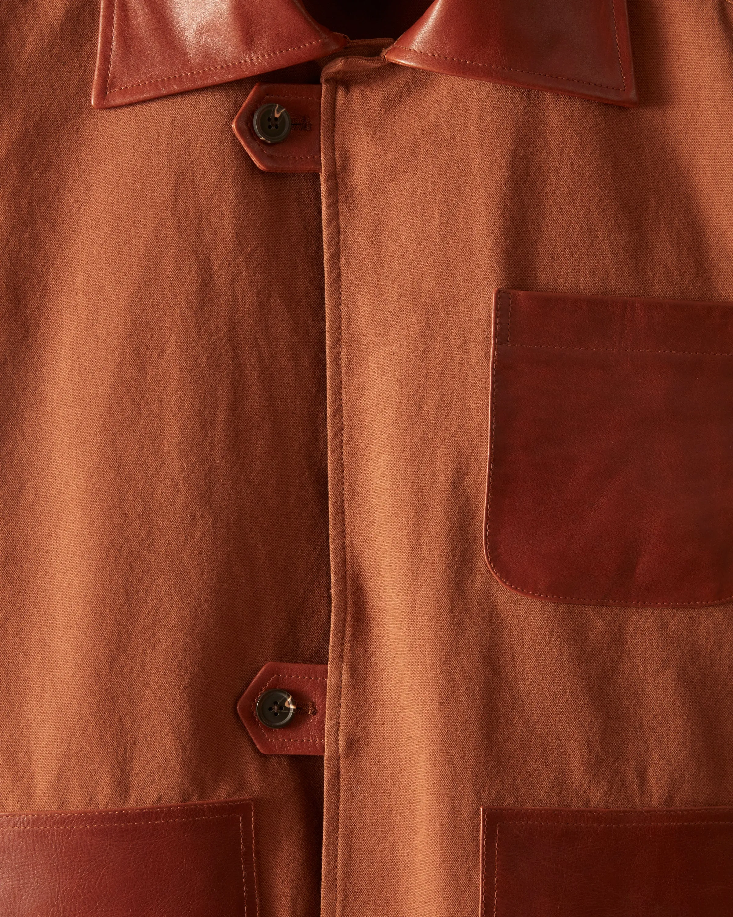 Leather Tab Jacket - Tan/Brown sold by BODE product image thumbnail 3
