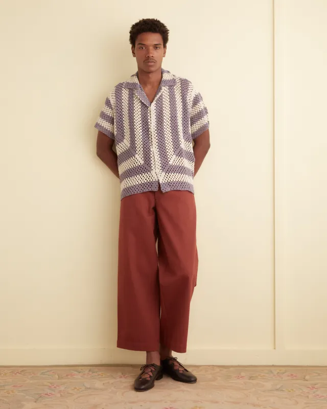 Flagship Crochet Shirt - Lavender sold by BODE