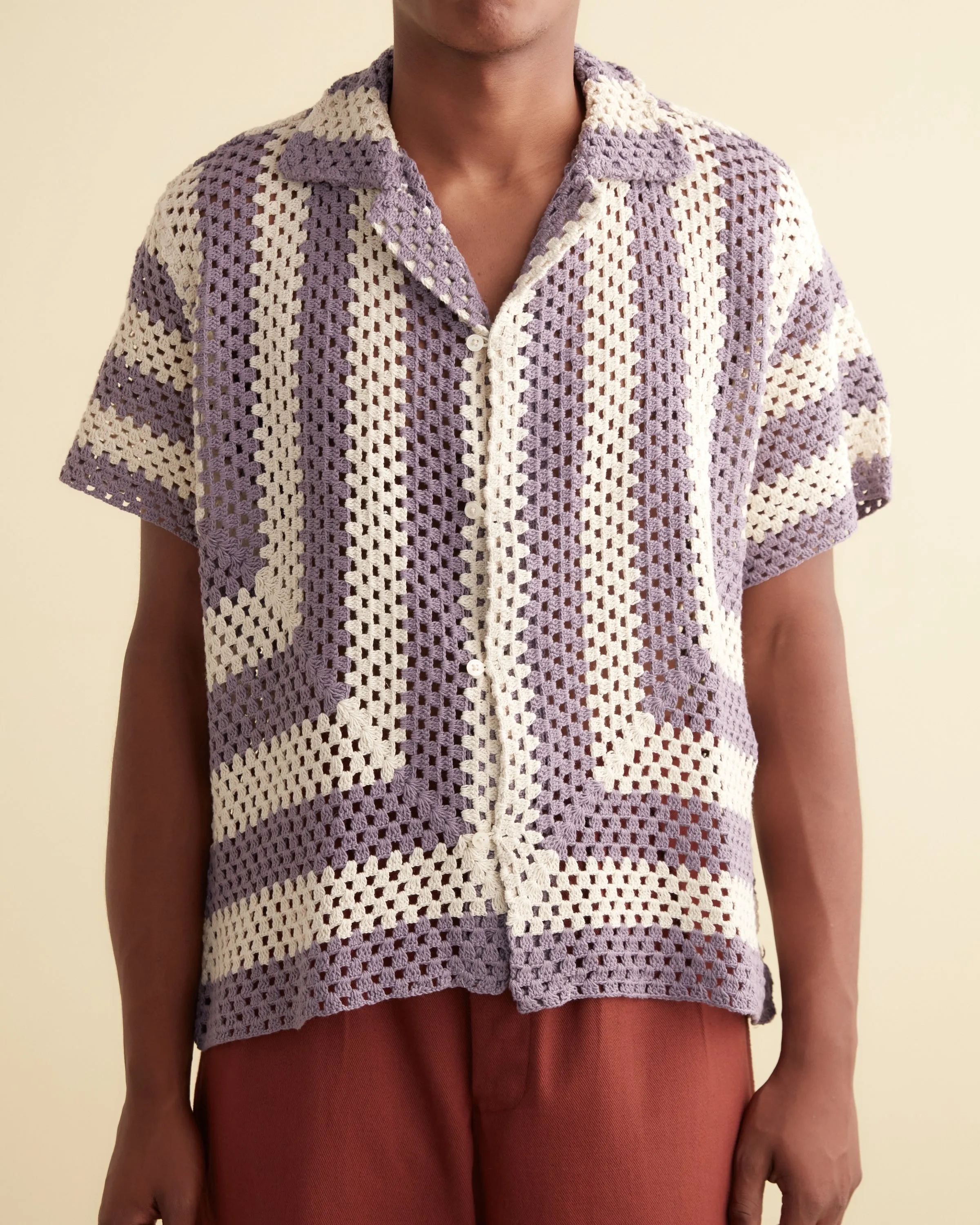 Flagship Crochet Shirt - Lavender sold by BODE product image thumbnail 2