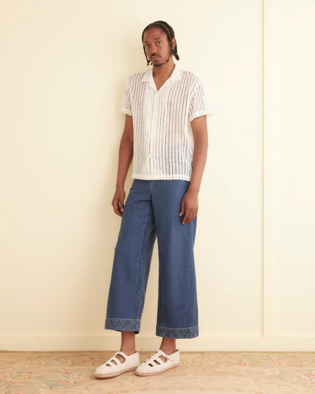 Meandering Lace Short Sleeve Shirt sold by BODE