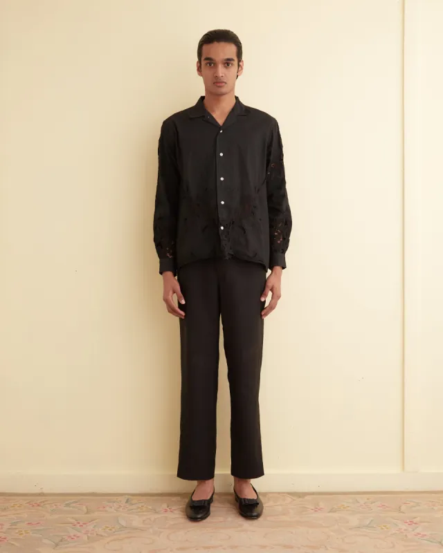 One-of-a-Kind Overdyed Lace Cutwork Shirt sold by BODE