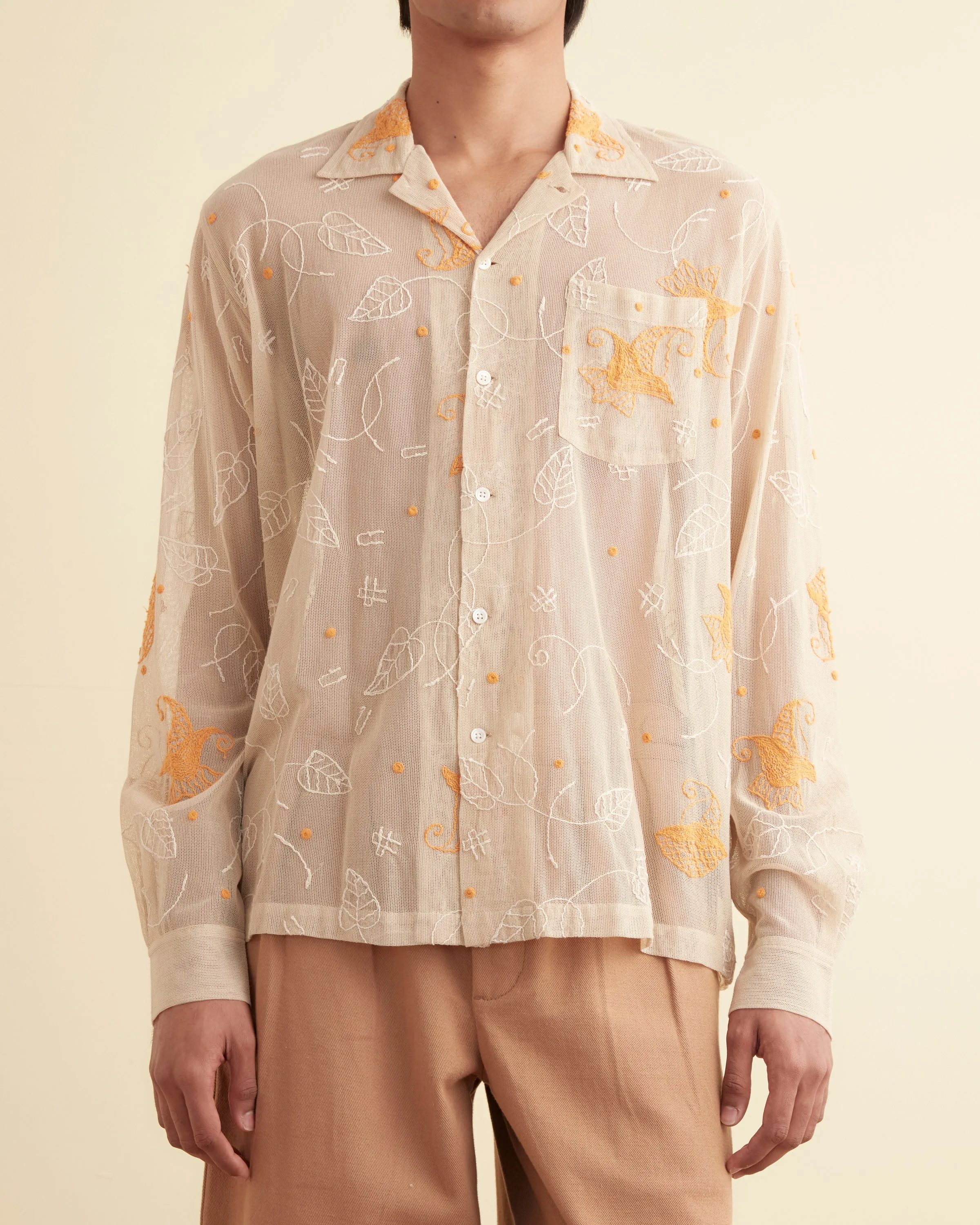 Mesh Lilium Long Sleeve Shirt sold by BODE product image thumbnail 2