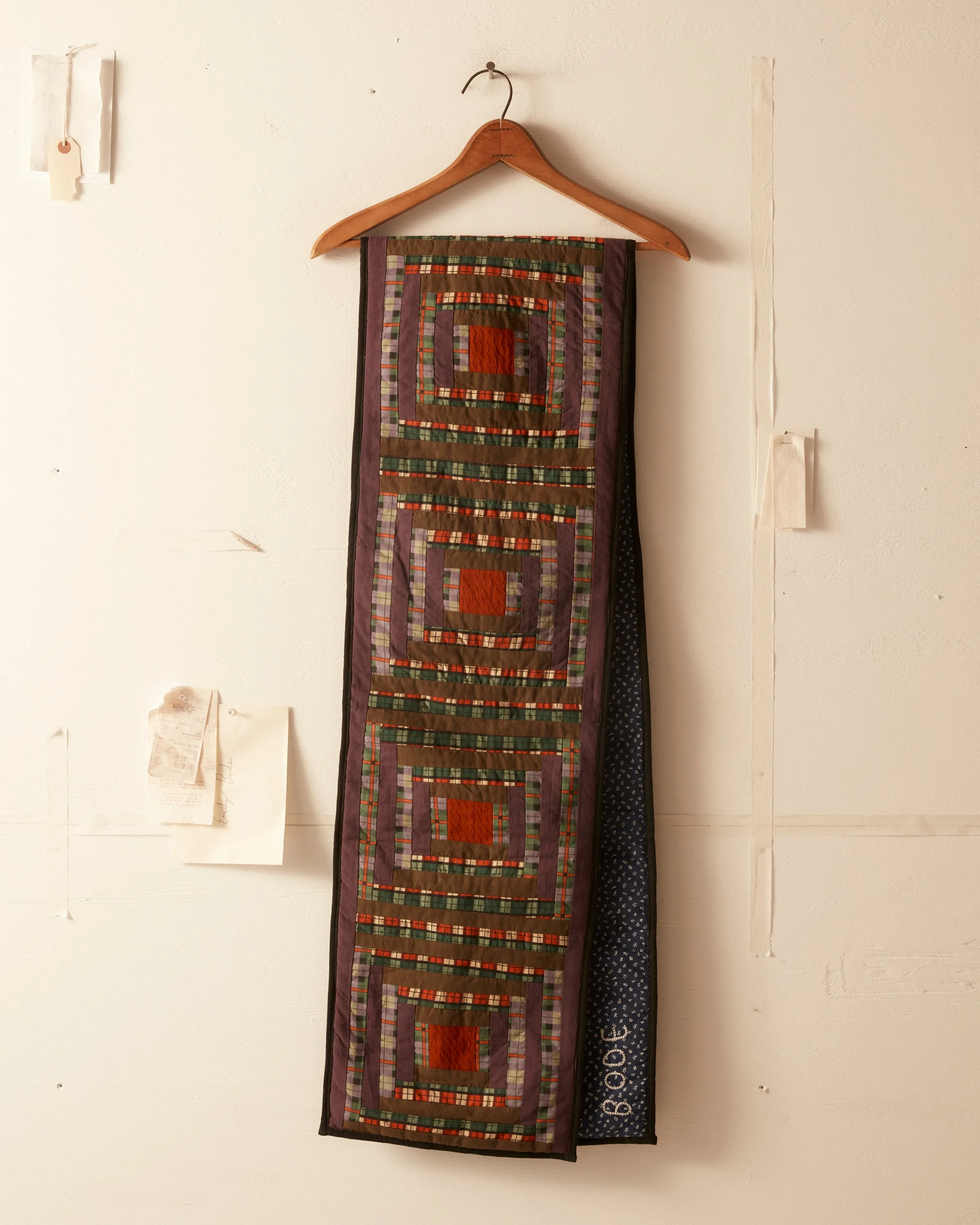 Plaid Log Cabin Scarf sold by BODE