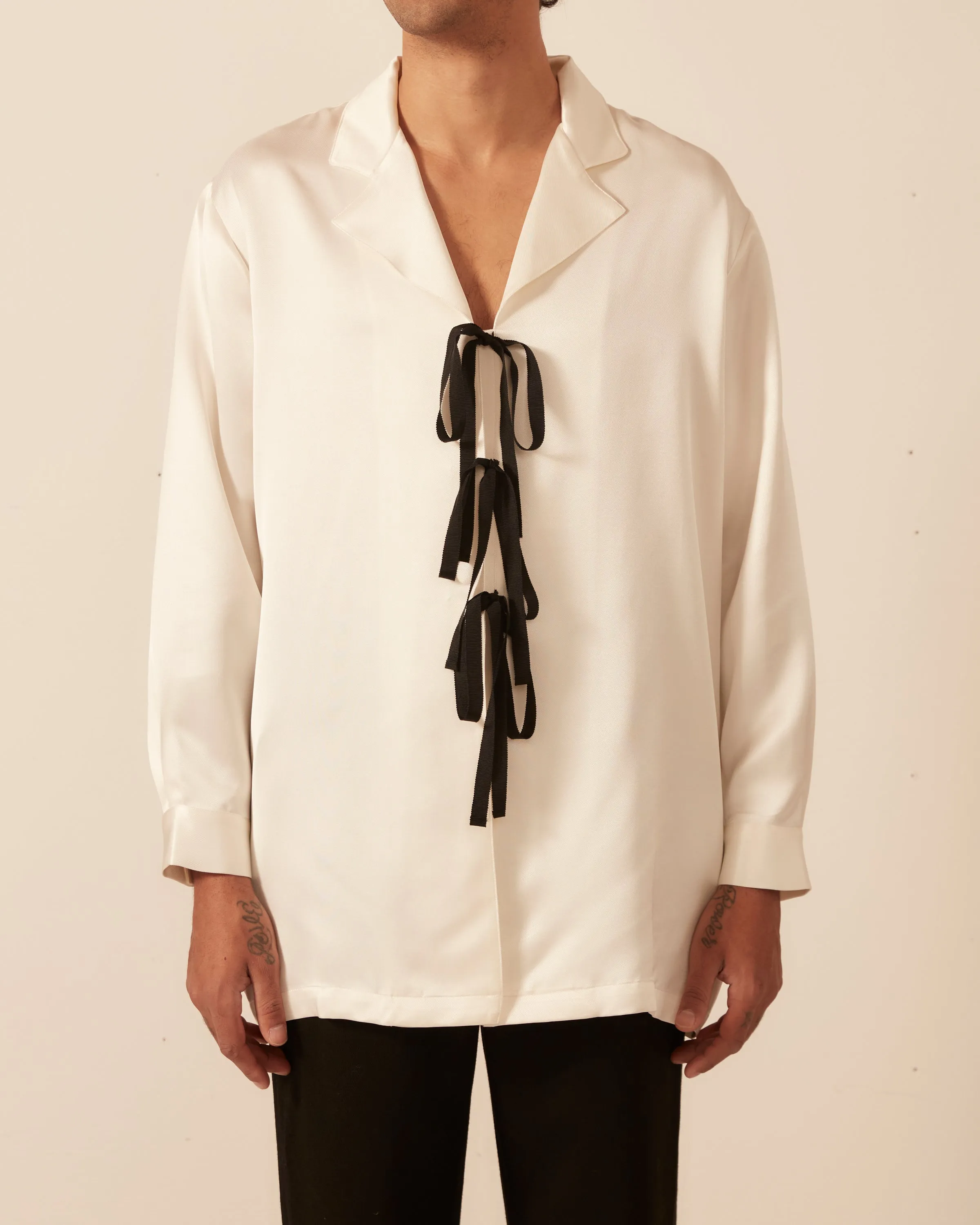 Micro Tie Tunic - Cream sold by BODE product image thumbnail 2