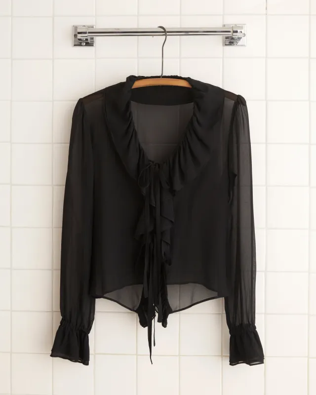 Flounce Blouse - Black sold by BODE