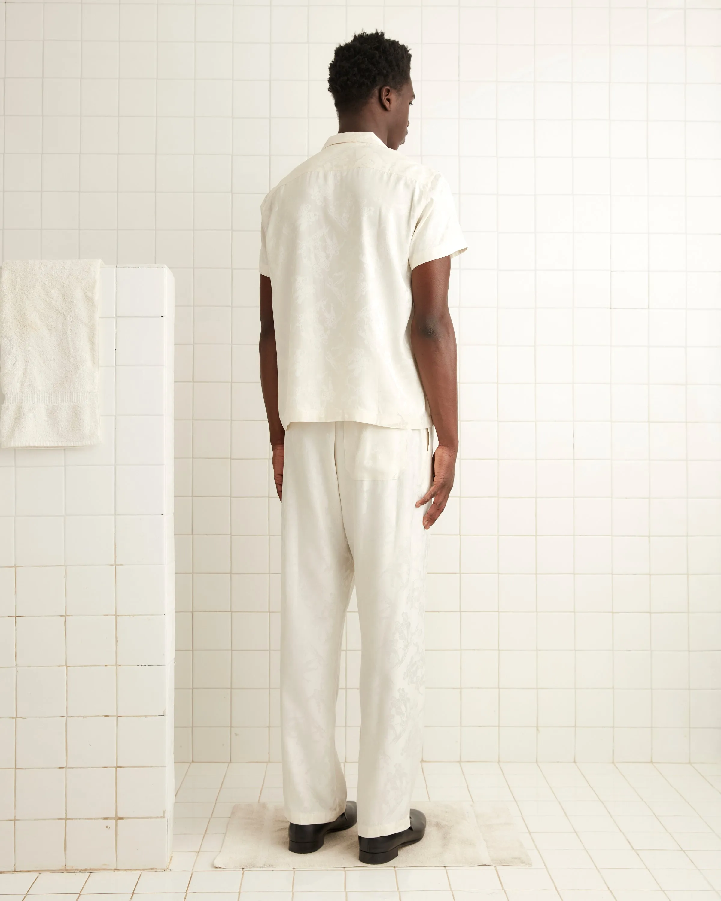 Football Jacquard Pajama Pants - Cream sold by BODE product image thumbnail 3