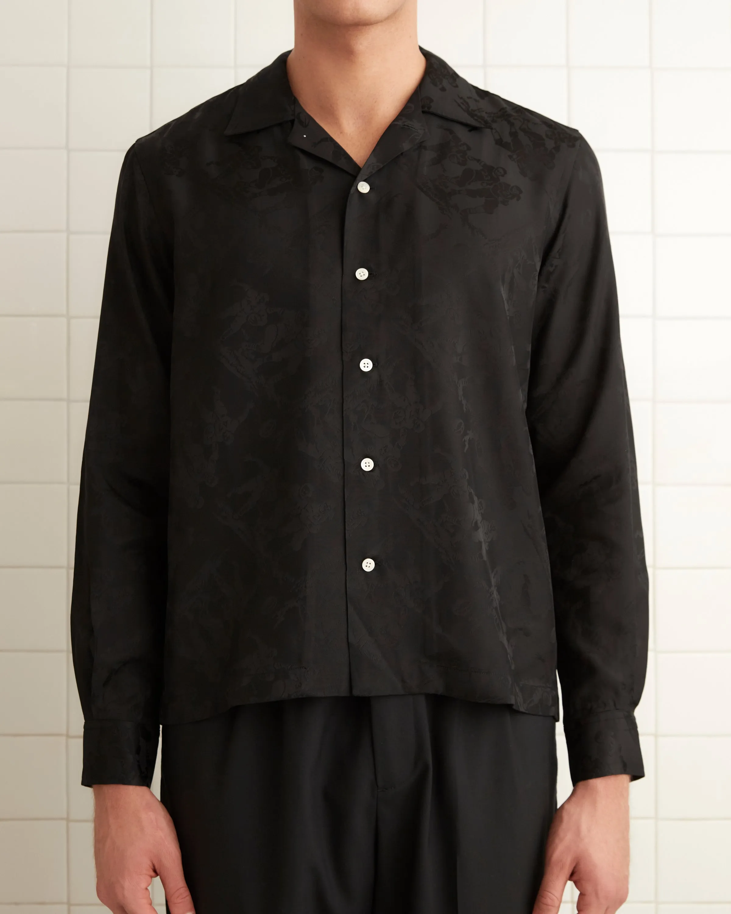 Football Jacquard Havana Shirt - Black sold by BODE product image thumbnail 2