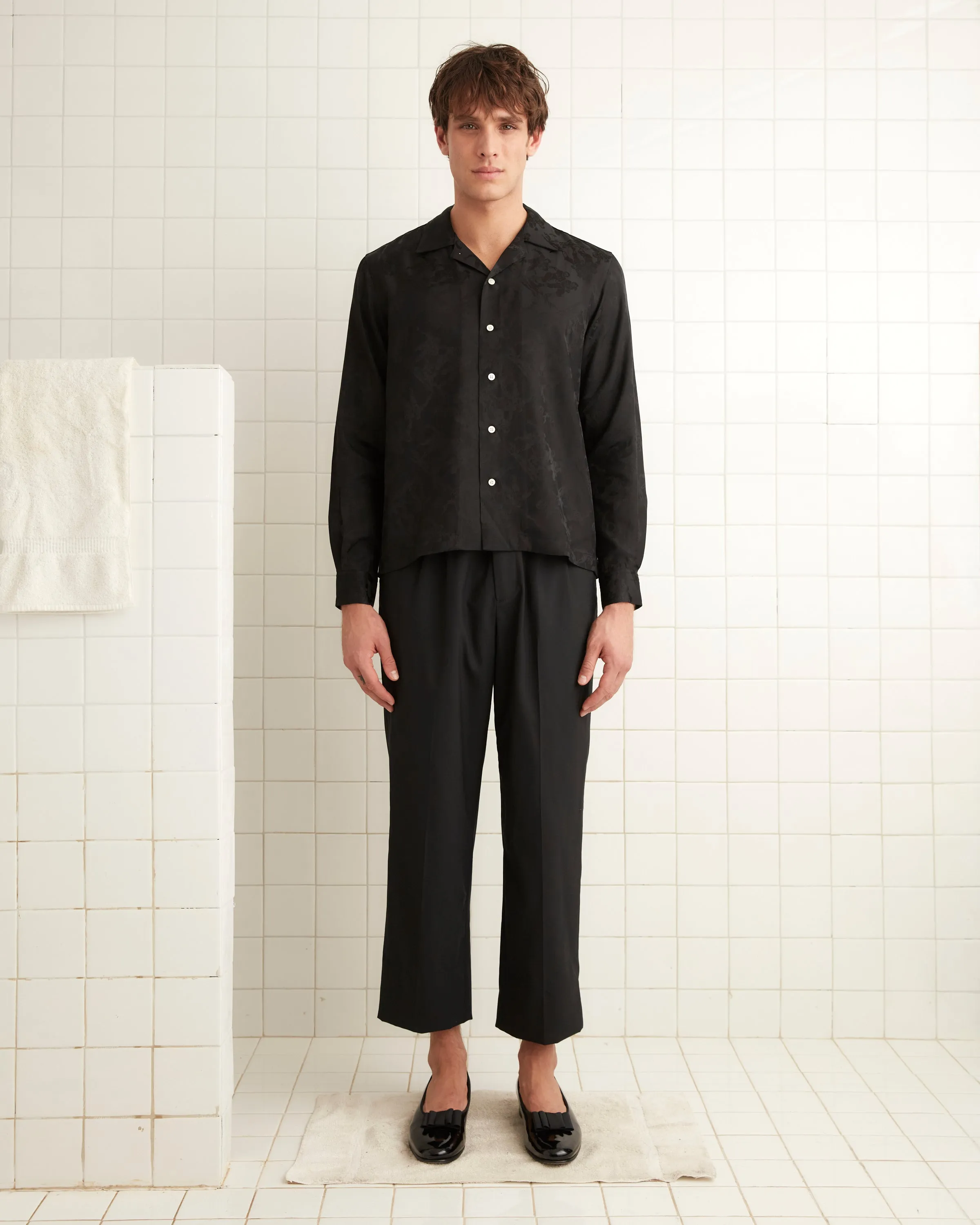 Football Jacquard Havana Shirt - Black sold by BODE