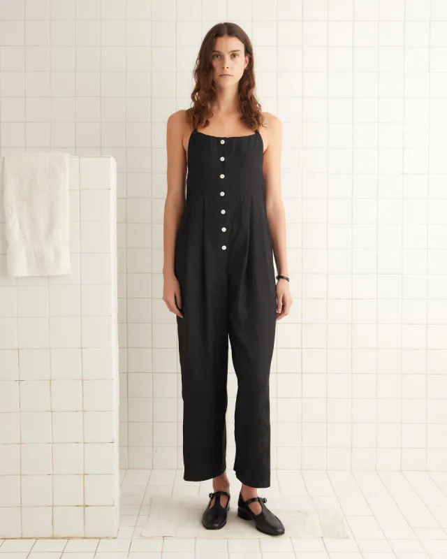 Football Jacquard Jumpsuit - Black made by BODE