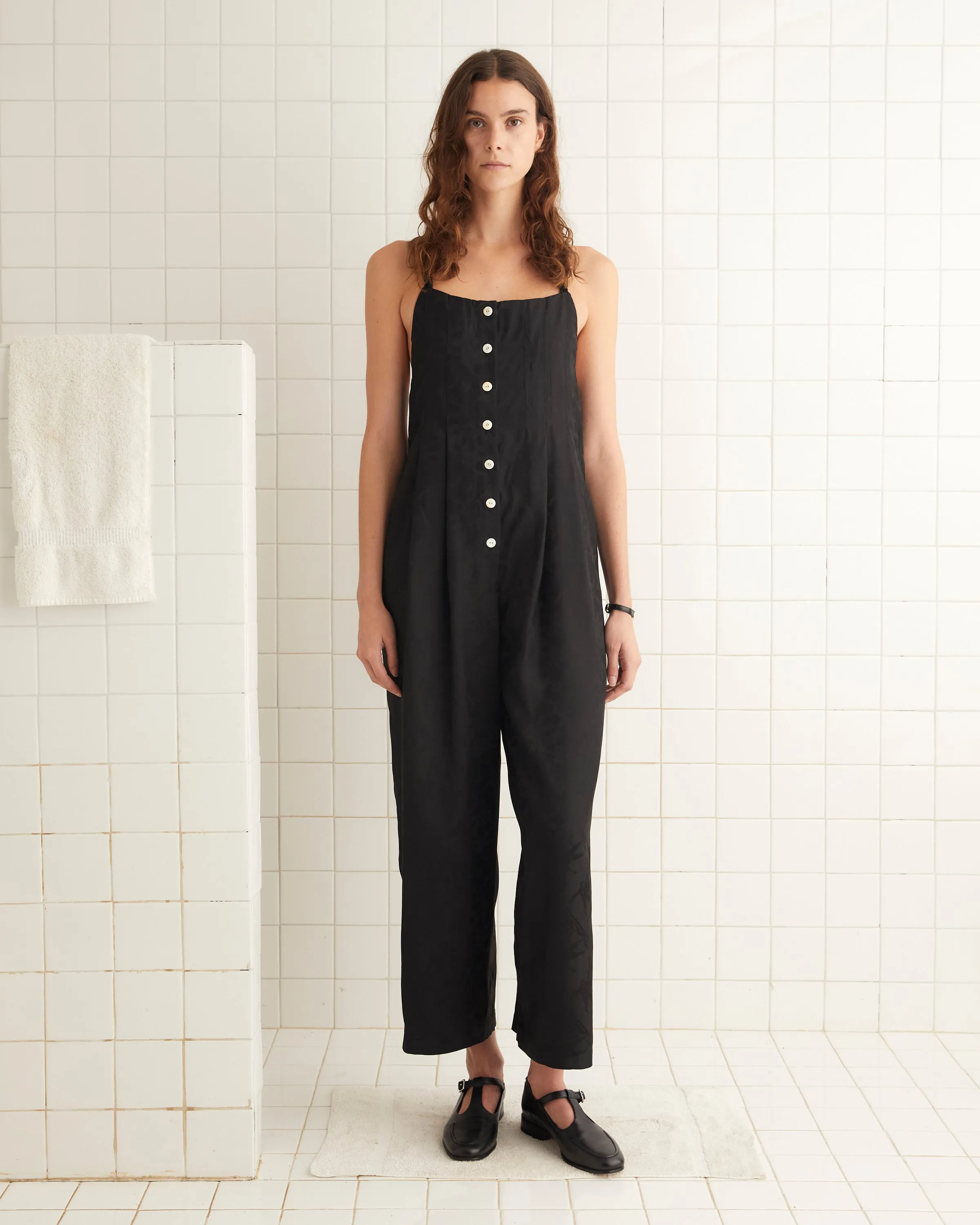 Football Jacquard Jumpsuit - Black sold by BODE