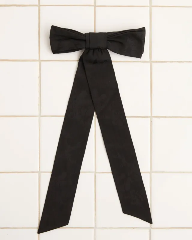 Football Jacquard Bow Barrette - Black sold by BODE