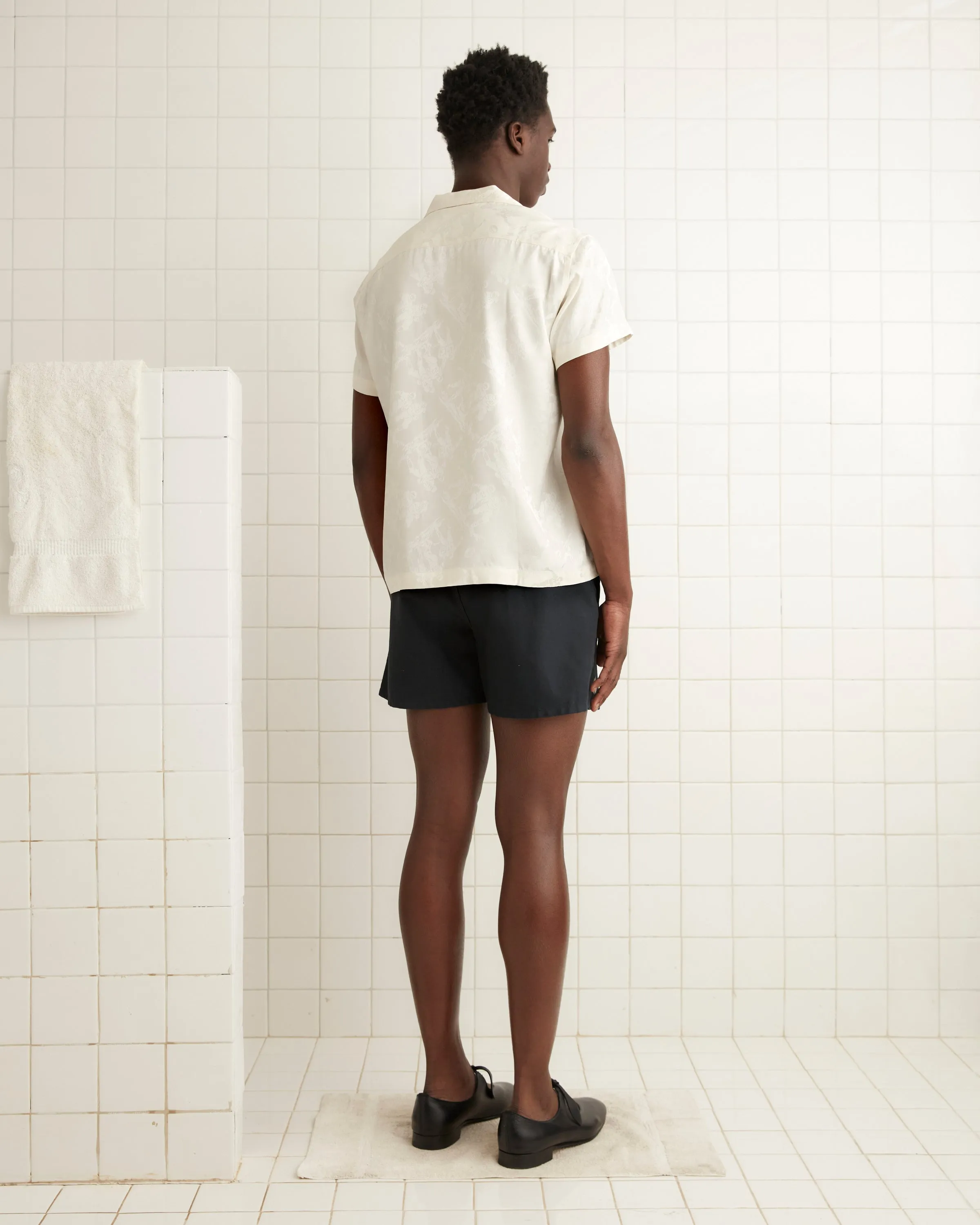 Football Jacquard Bowling Shirt - Cream sold by BODE product image thumbnail 3