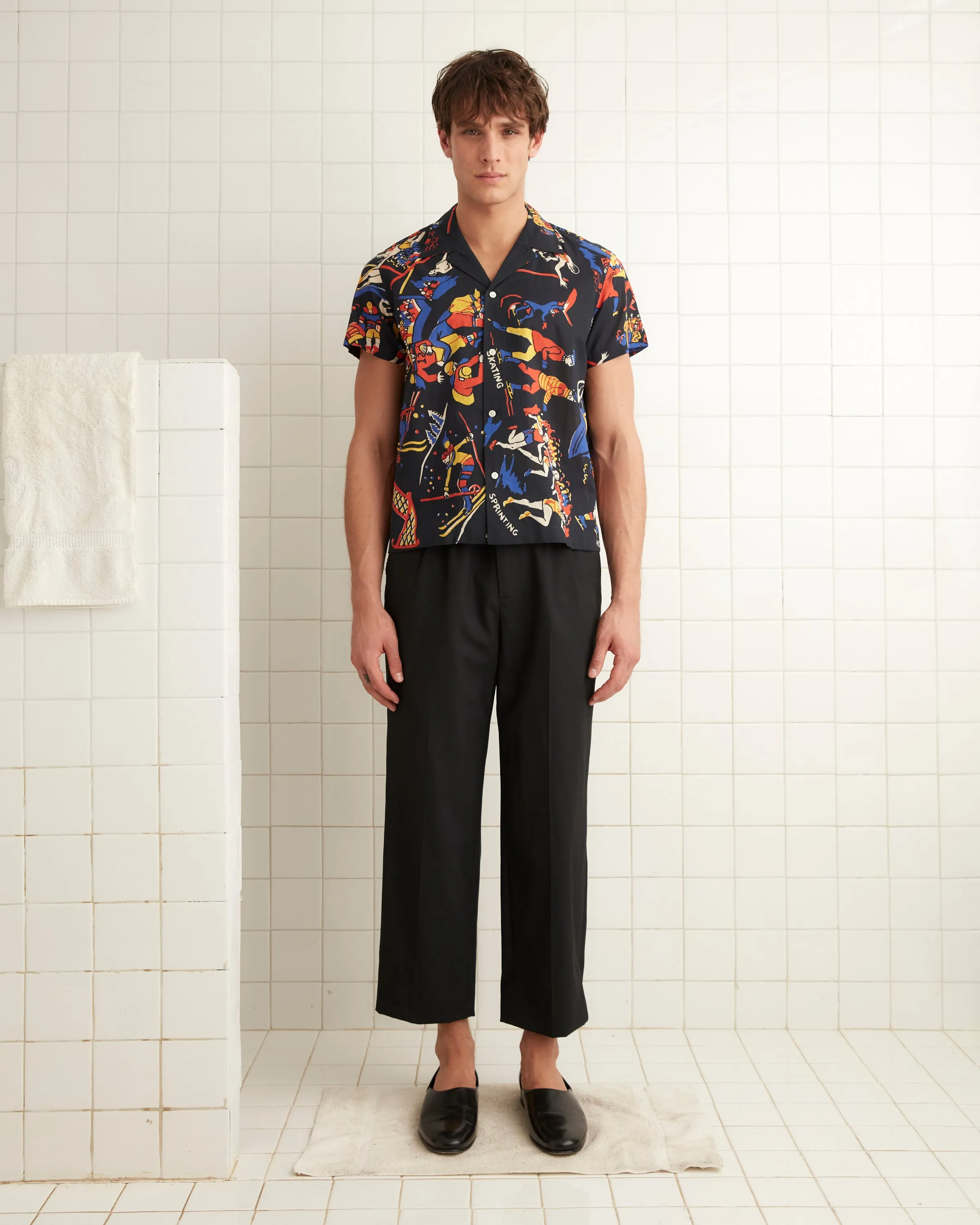 Pastimes Short Sleeve Shirt - Black/Multi sold by BODE