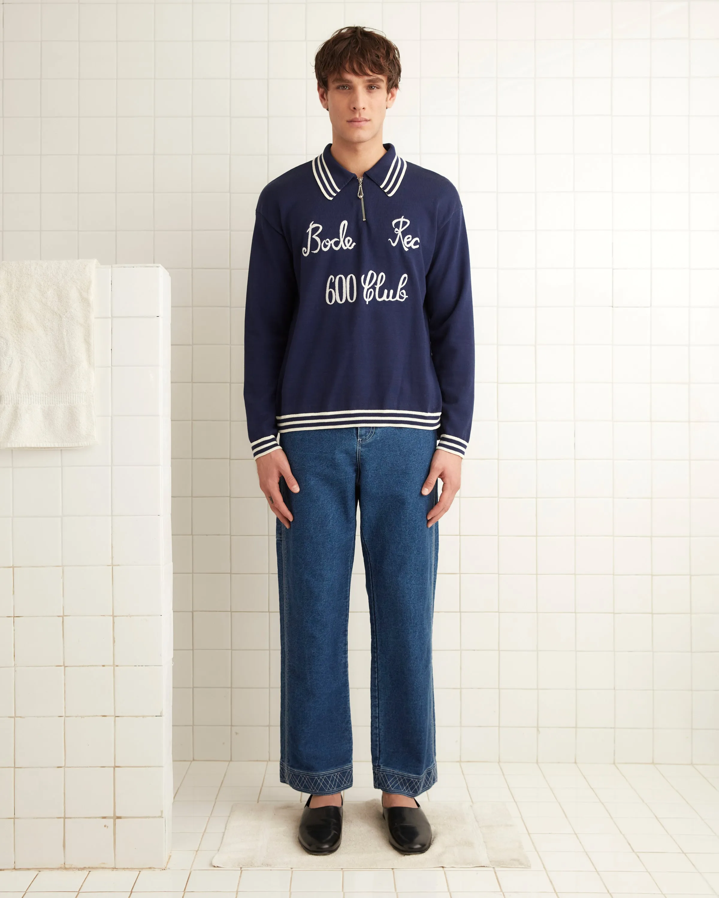 Club Long-Sleeved Polo - Navy sold by BODE product image thumbnail 2