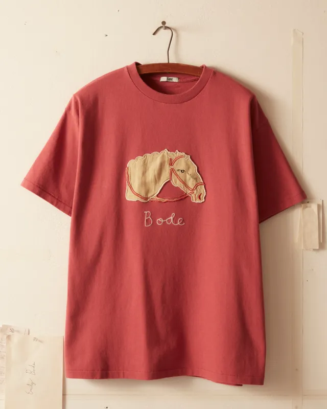 Pony Appliqué Tee - Pink sold by BODE