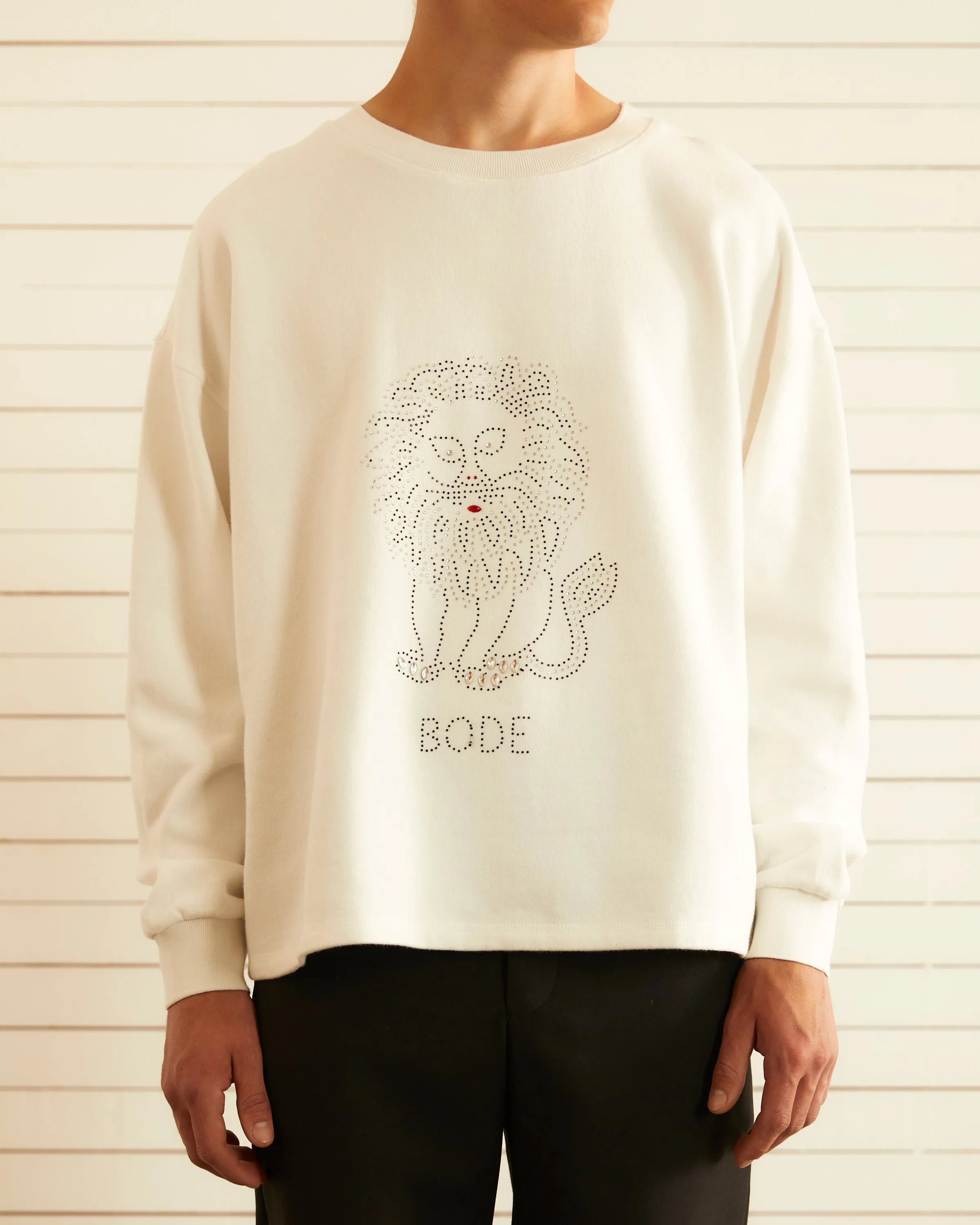 Embellished Lion Crewneck sold by BODE product image thumbnail 2