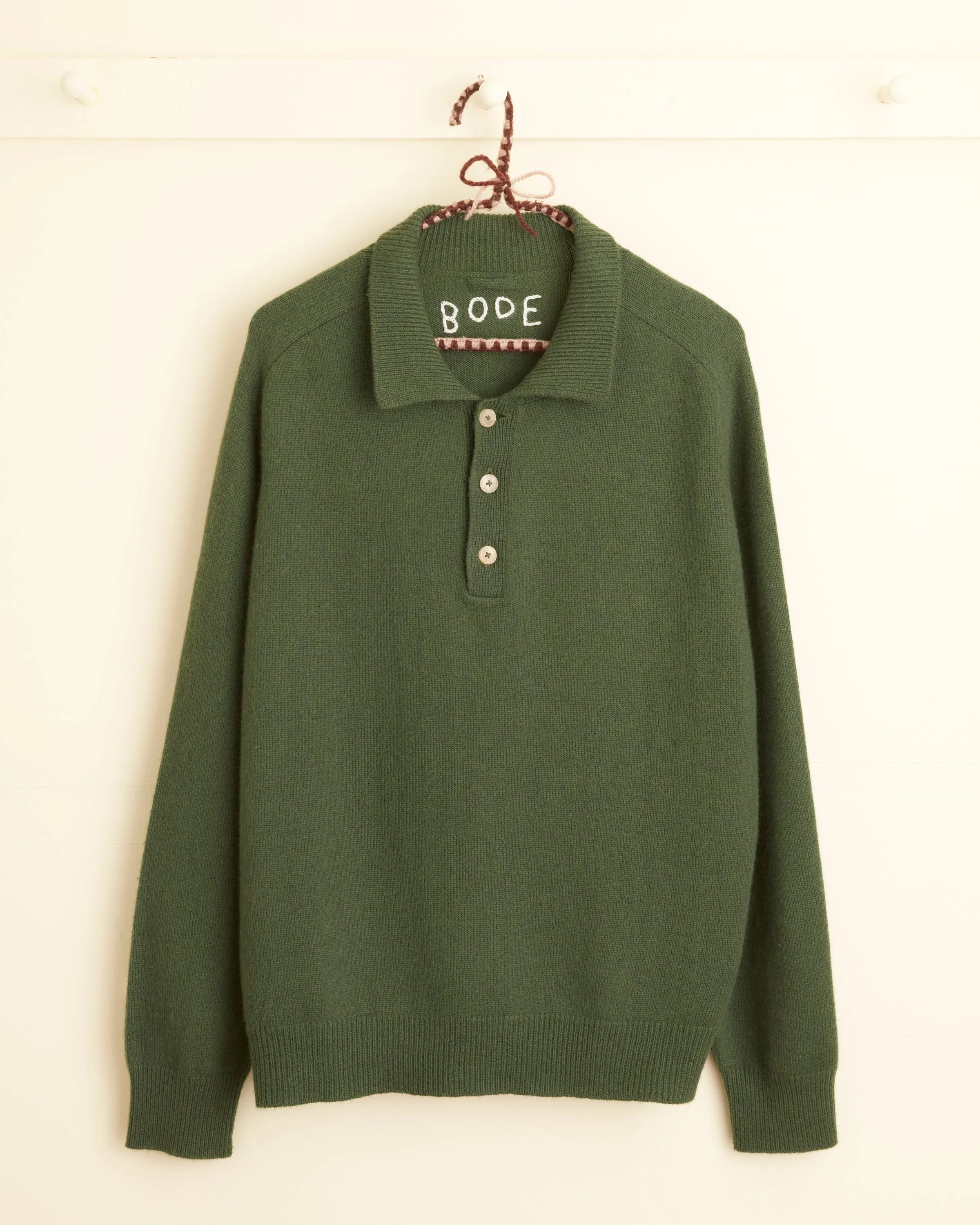 Cashmere Polo - Green sold by BODE