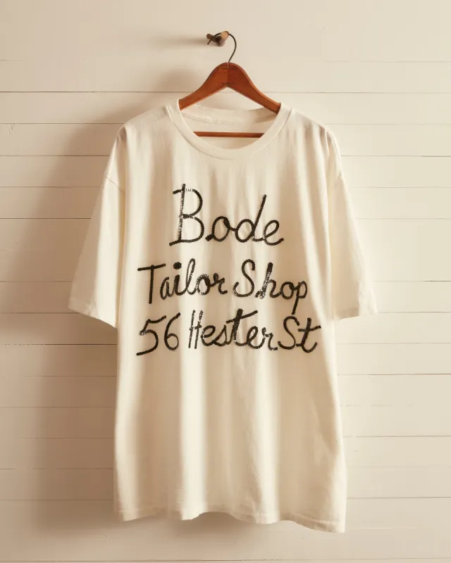 Tailor Shop Tee - White sold by BODE